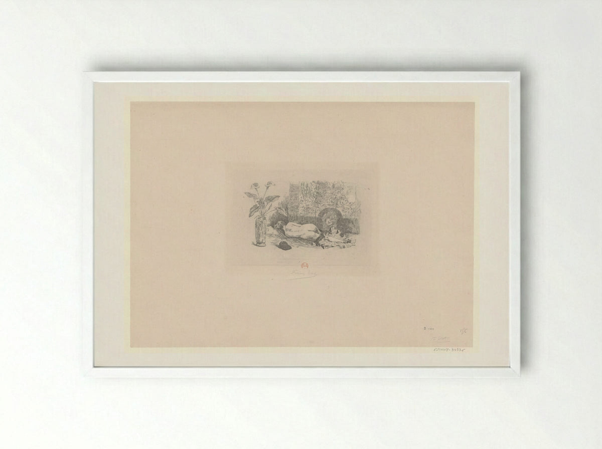 La Sieste - Félicien Rops - Framed Print White
