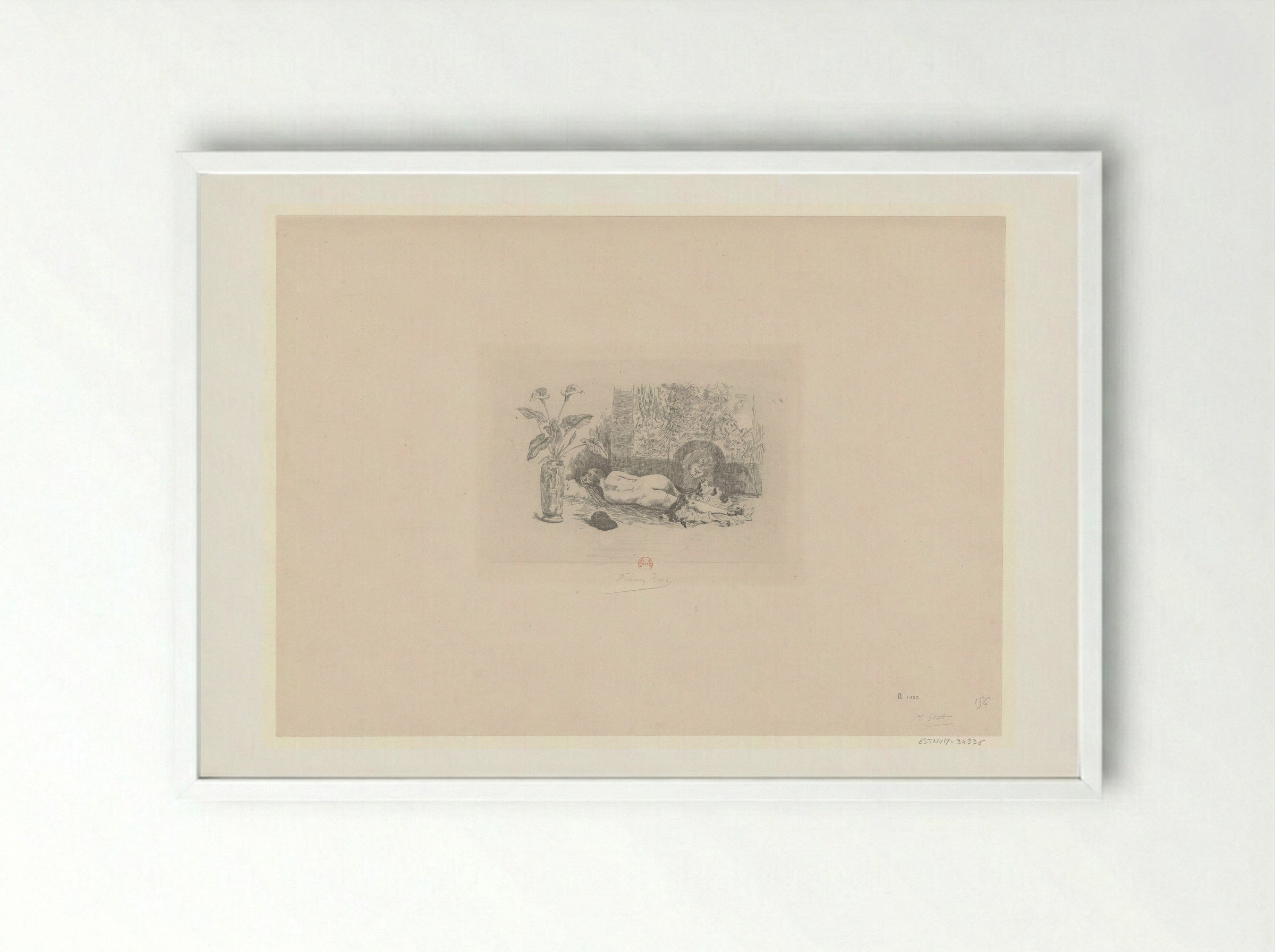 La Sieste - Félicien Rops - Framed Print White