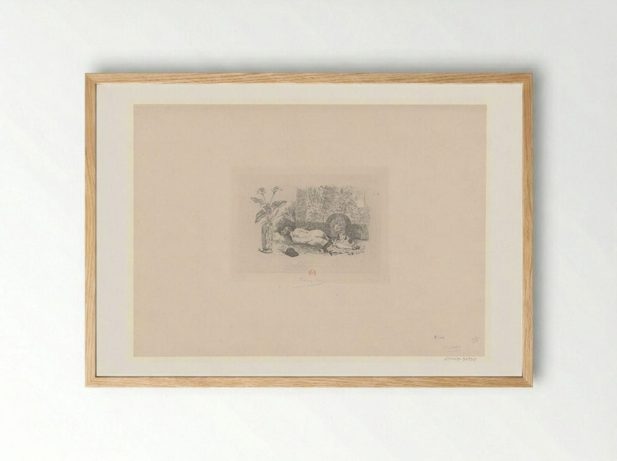 La Sieste - Félicien Rops - Framed Print Wood