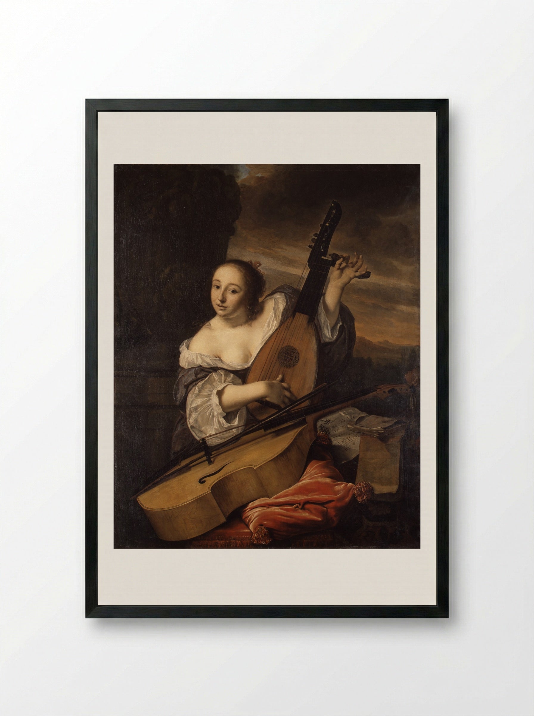 The Musician - Bartholomeus van der Helst - Framed Print Black