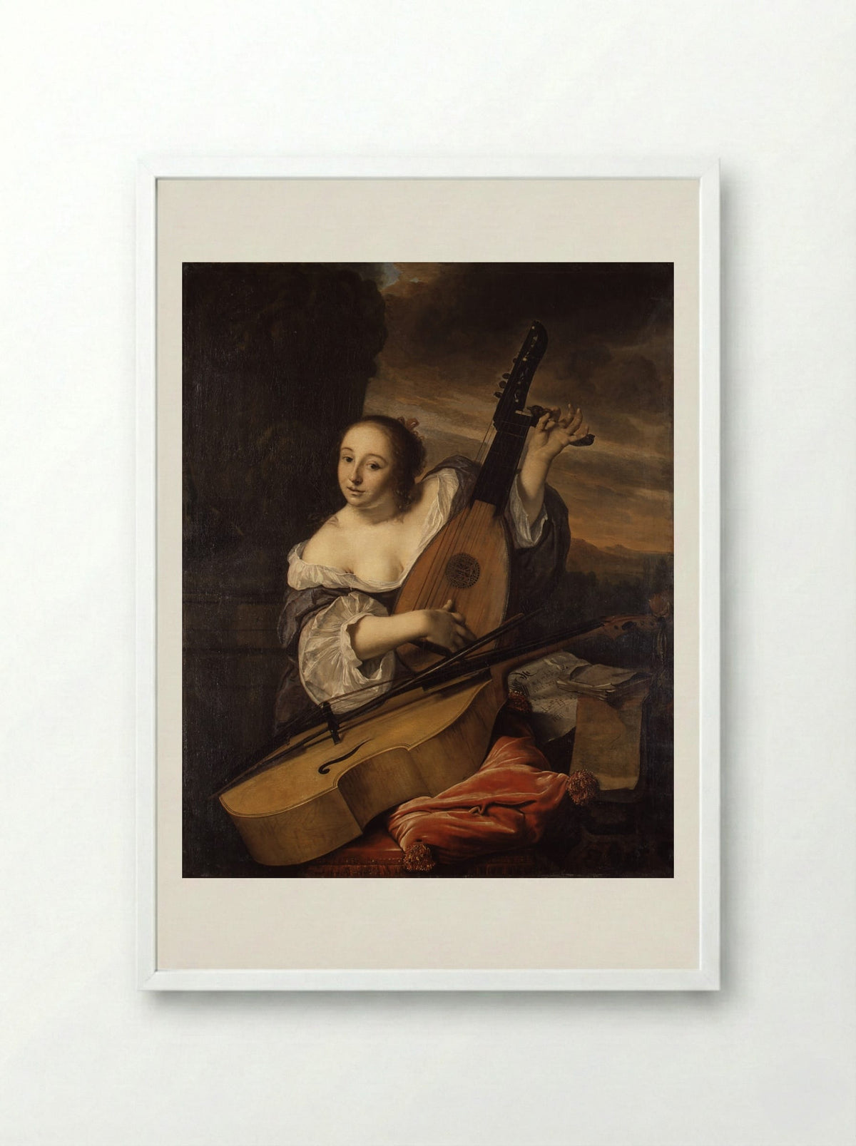 The Musician - Bartholomeus van der Helst - Framed Print White