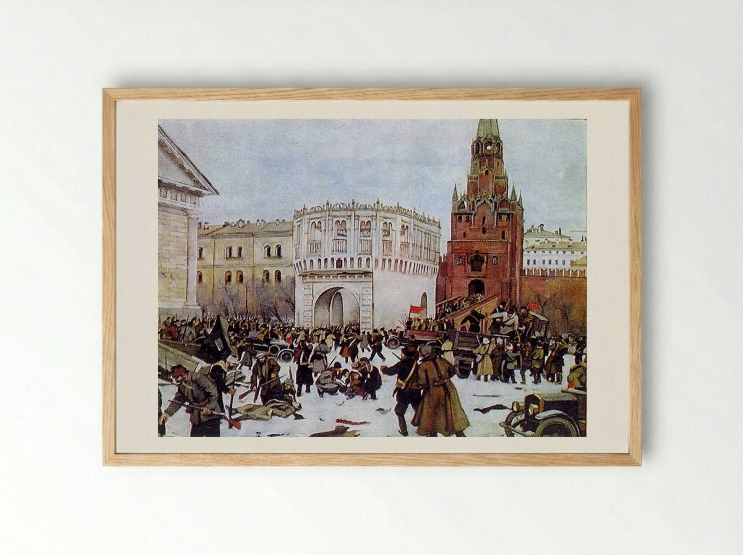 Entry into the Kremlin through the Trinity Gates, 2 (15) November 1917 - Konstantin Yuon - Framed Print Wood