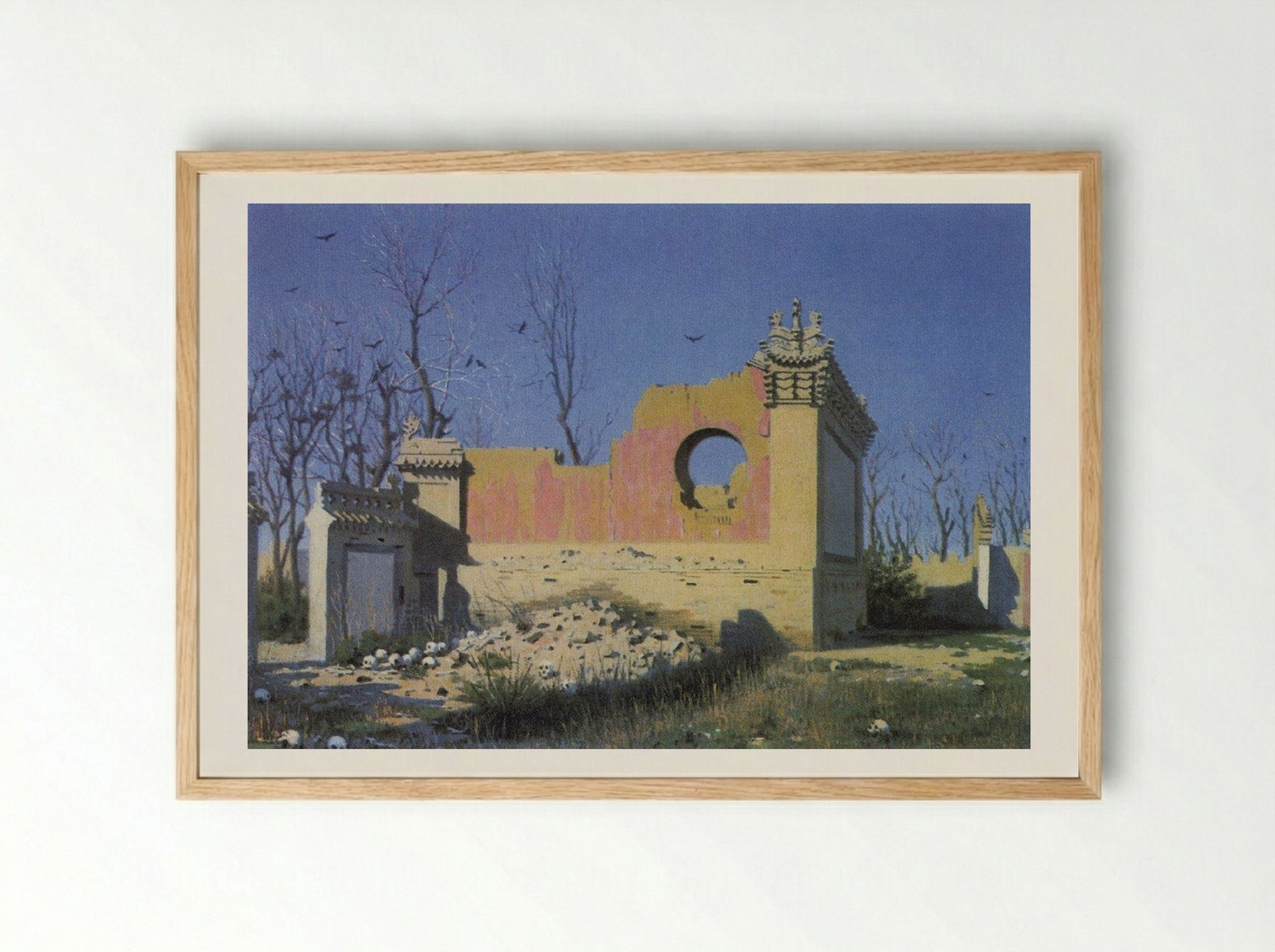 Ruins of a Theater in Chuguchak - Vasily Vereshchagin - Framed Print Wood