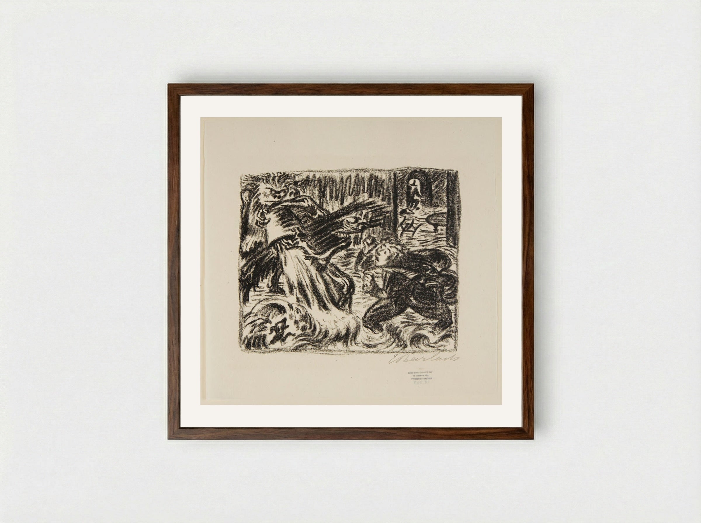 The Sorcerer's Apprentice 2: The Flood - Ernst Barlach - Framed Print Dark Wood