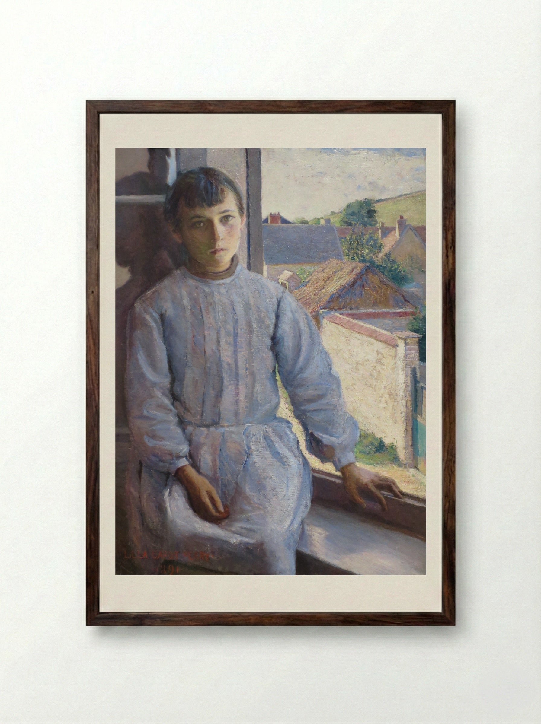 Angela - Lilla Cabot Perry - Framed Print Dark Wood