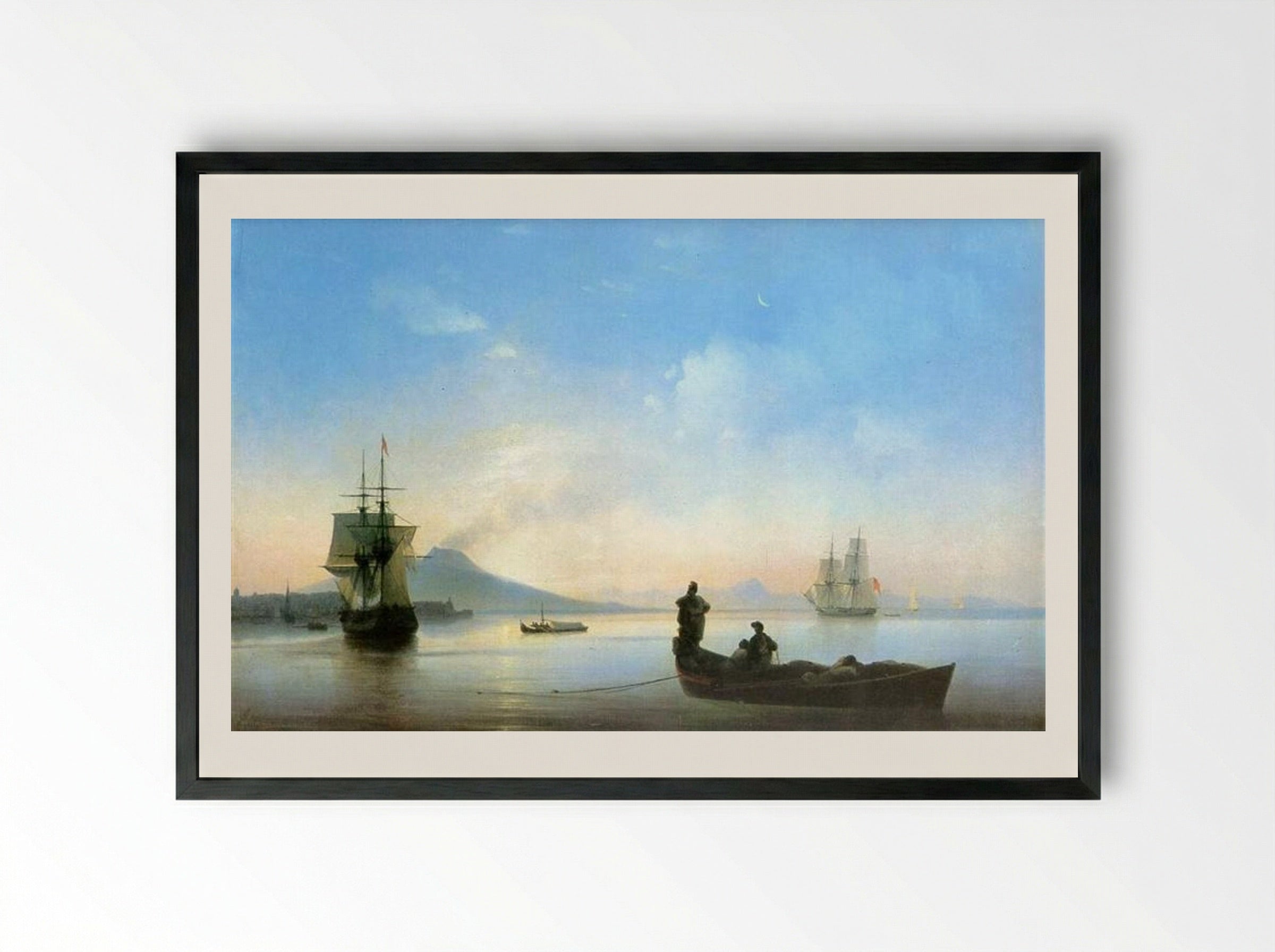The Bay of Naples in the Morning - Ivan Aivazovsky - Framed Print Black