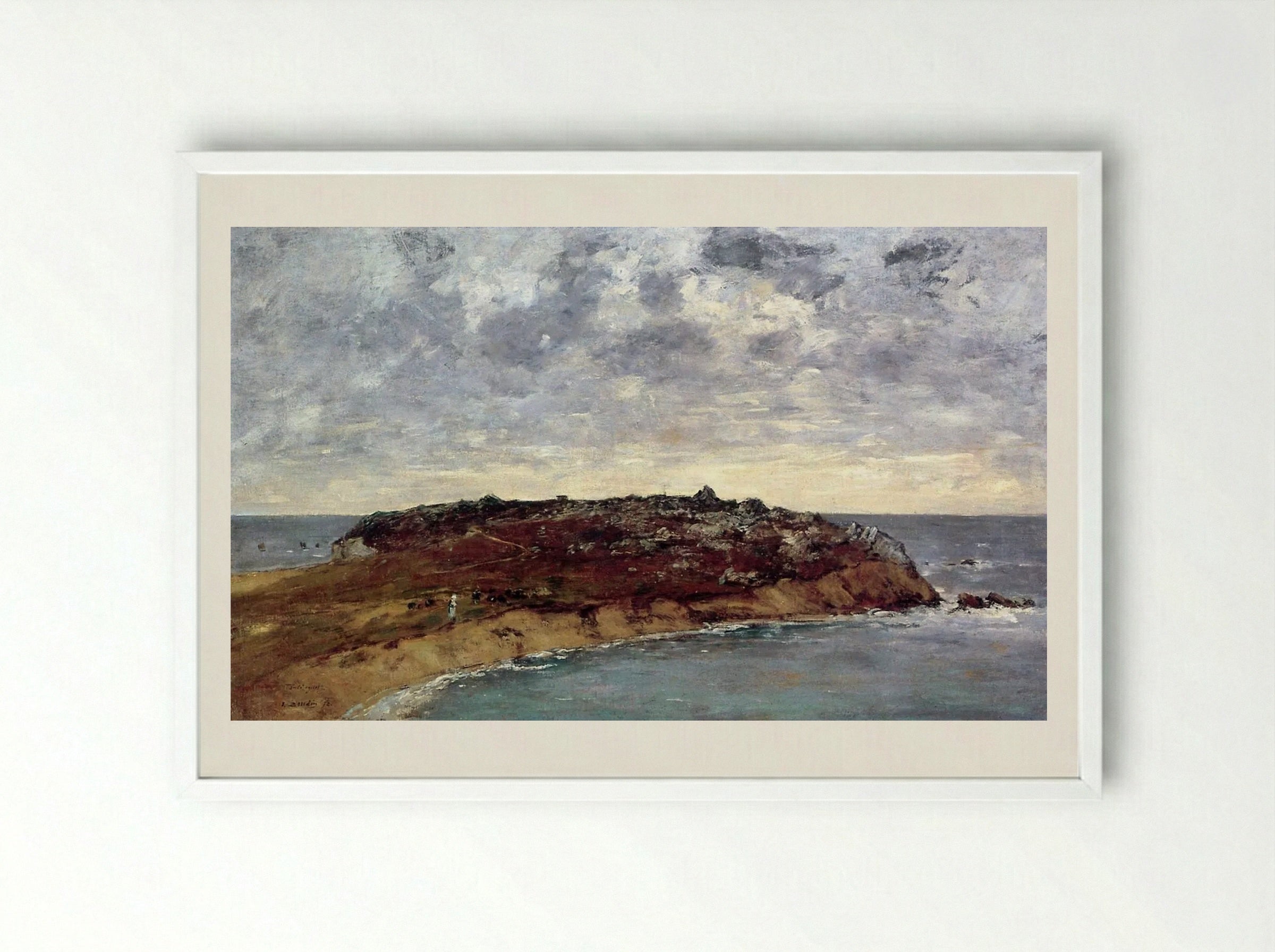 Camaret, Le Toulinguet - Eugène Boudin - Framed Print White