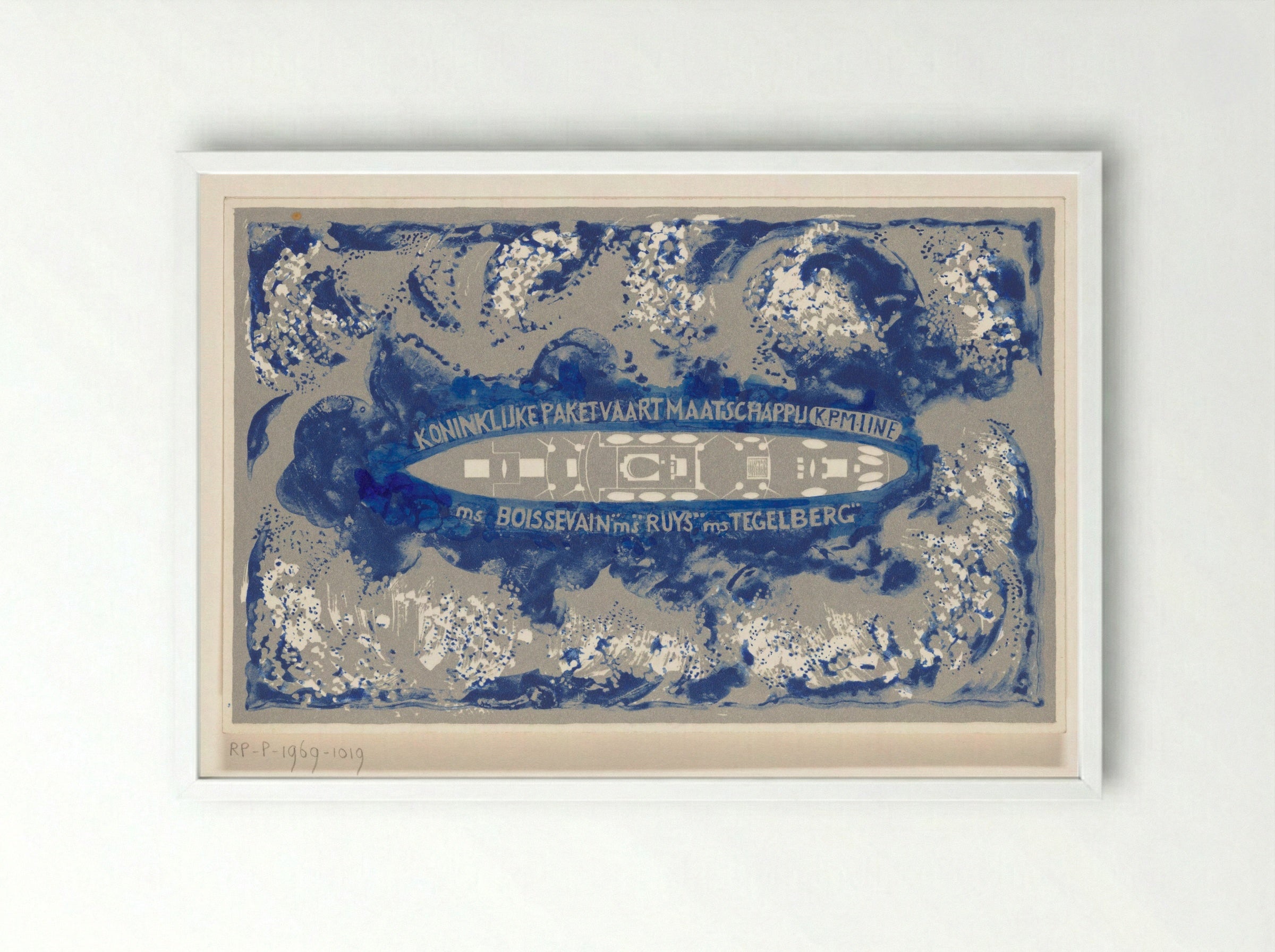 Schip van de Koninklijke Paketvaart-Maatschappij - Carel Adolph Lion Cachet - Framed Print White