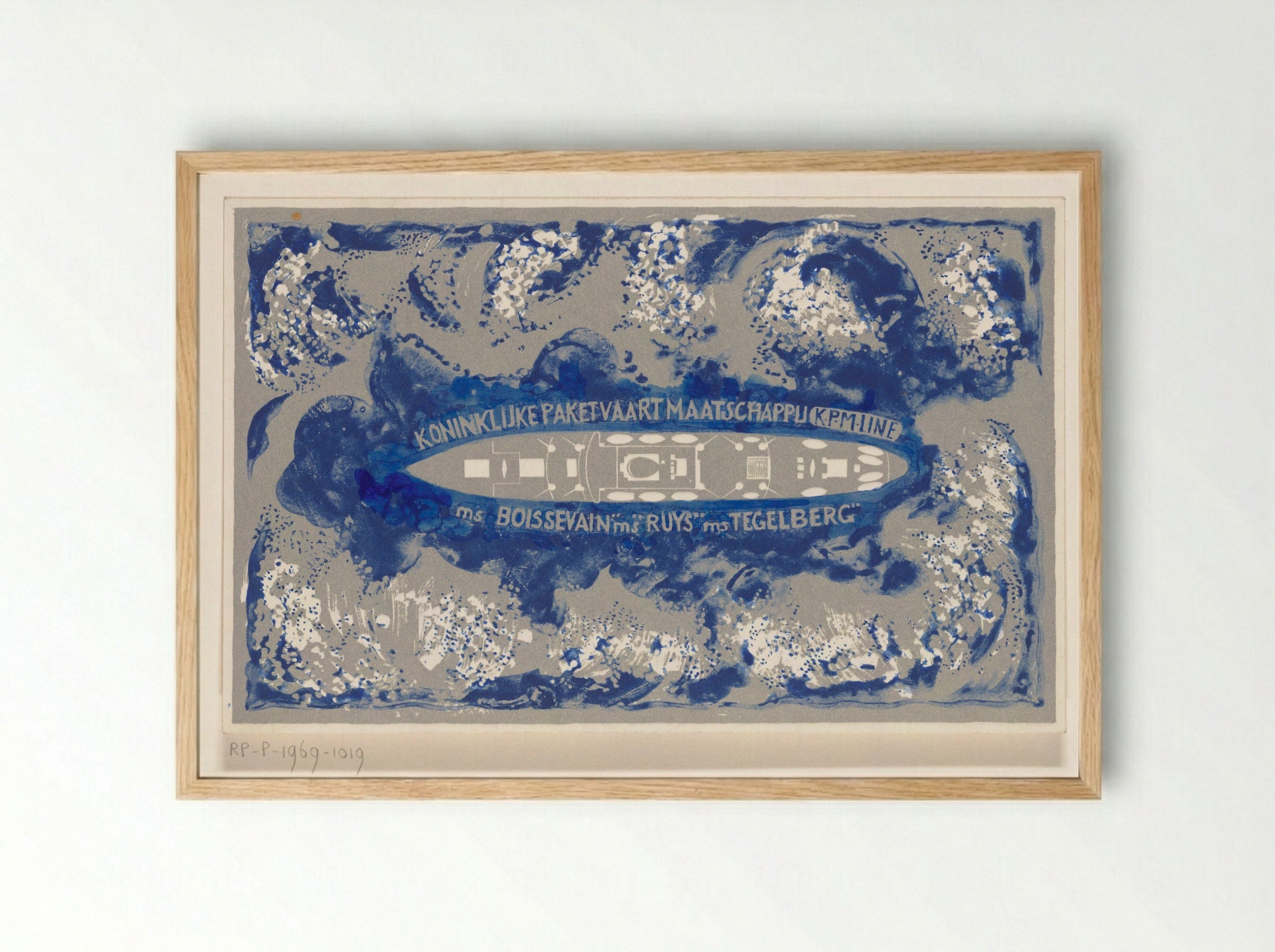 Schip van de Koninklijke Paketvaart-Maatschappij - Carel Adolph Lion Cachet - Framed Print Wood