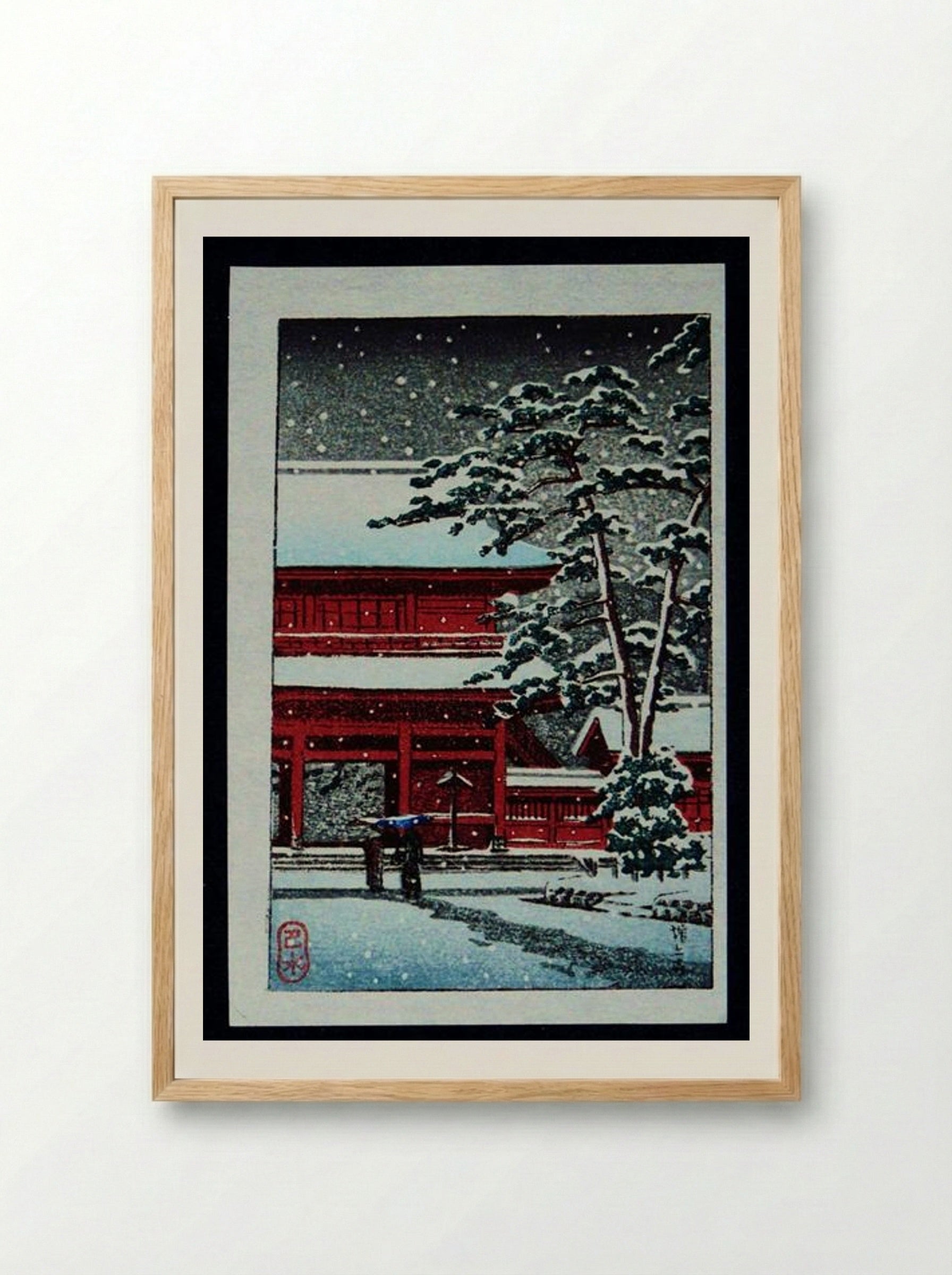 Snow at Zoji Temple - Hasui Kawase - Framed Print Wood