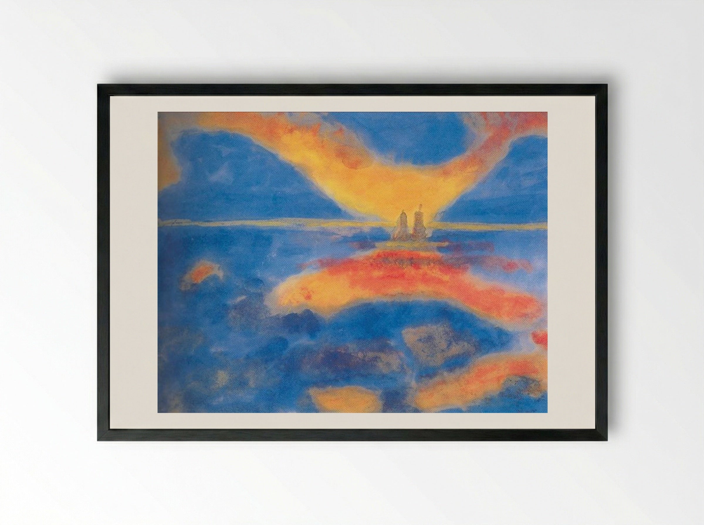 Sunrise at the Sea - Emil Nolde - Framed Print Black