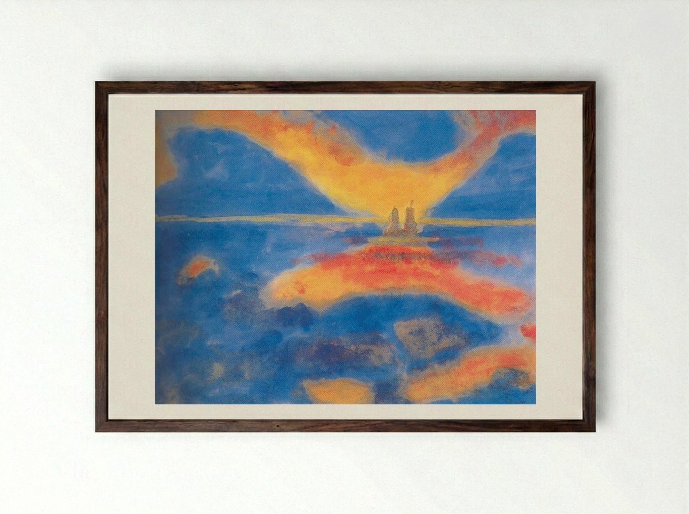 Sunrise at the Sea - Emil Nolde - Framed Print Dark Wood