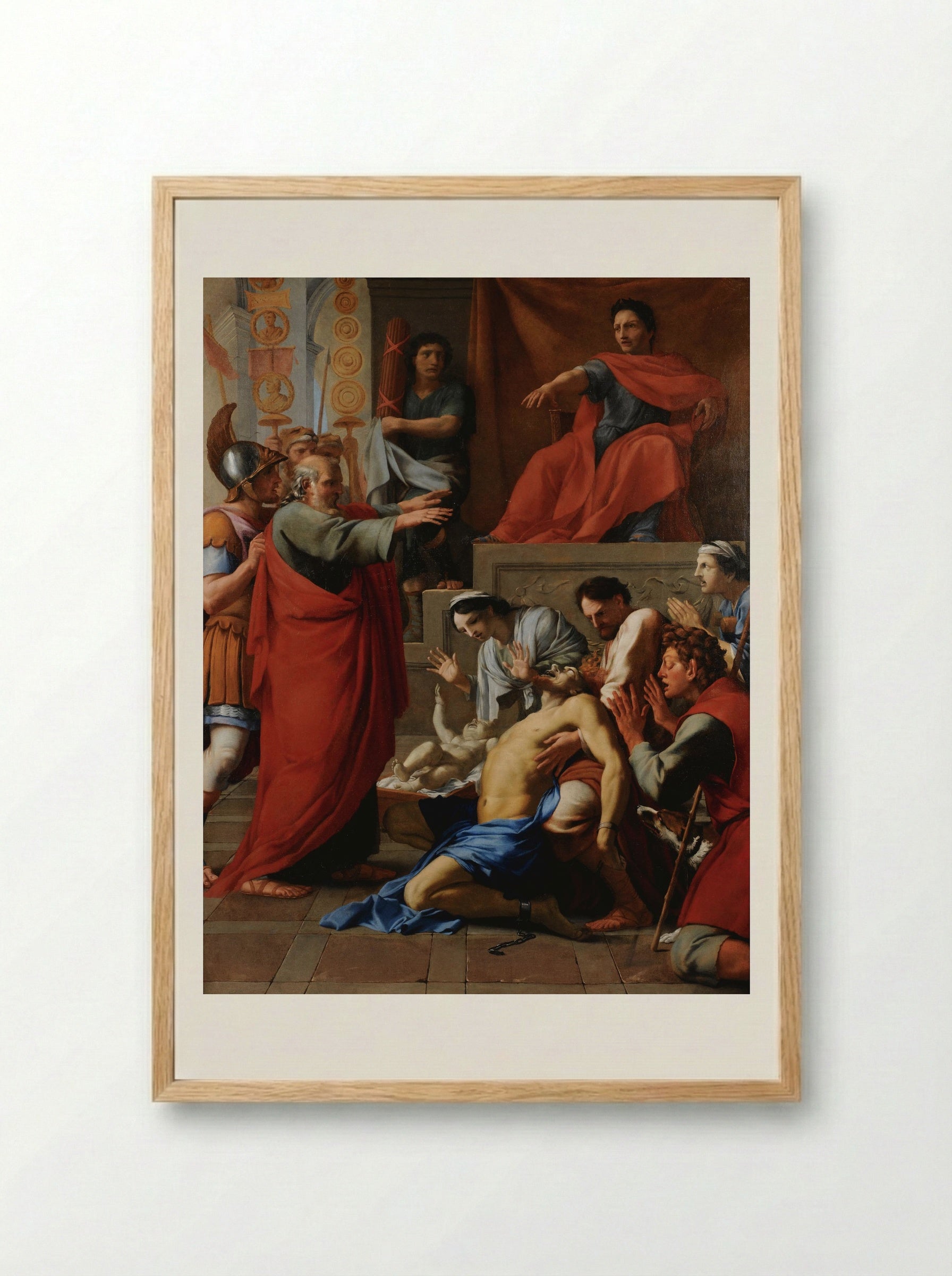 Saint Paul Preaching at Ephesus - Eustache Le Sueur - Framed Print Wood