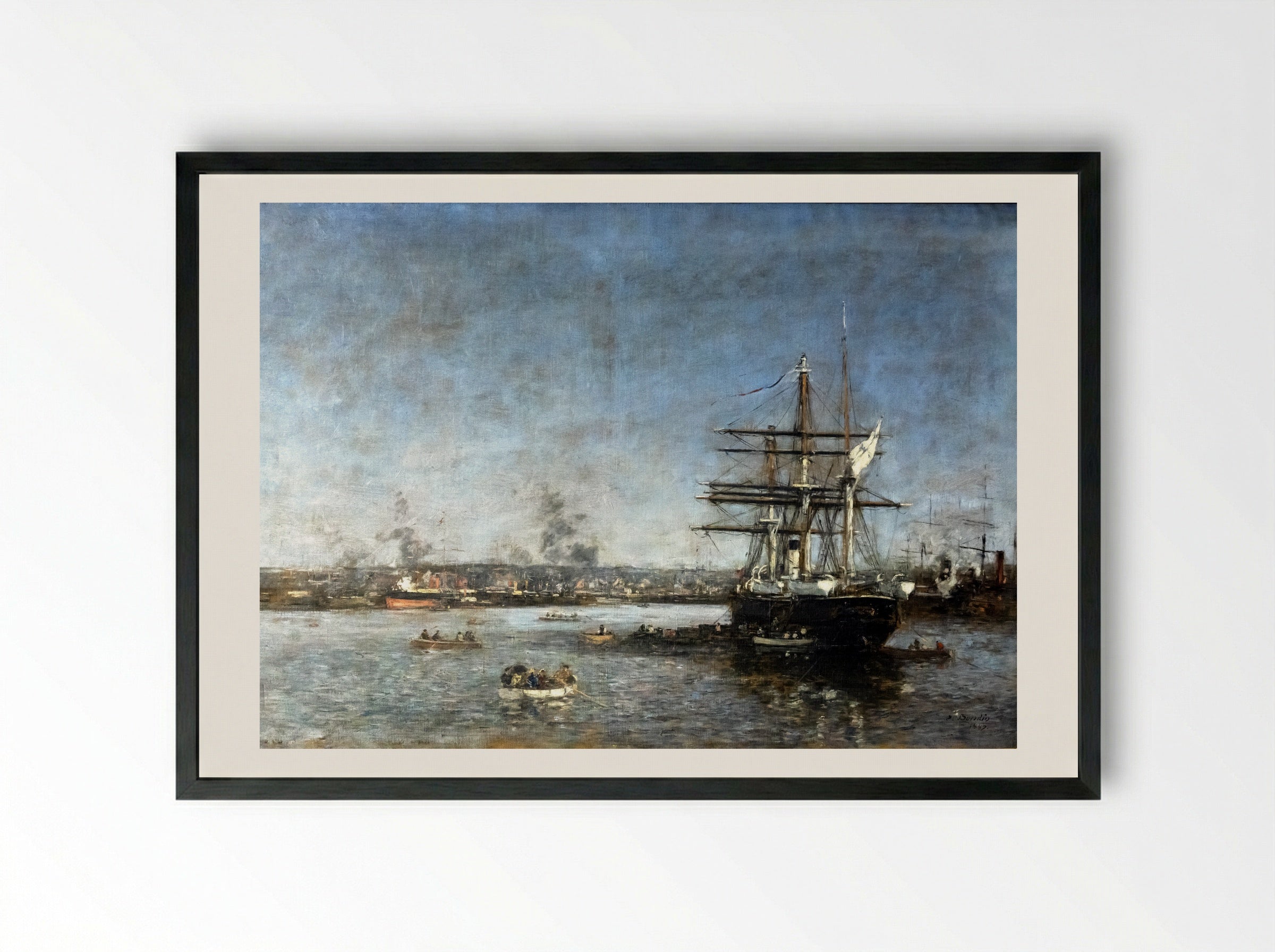 The Port - Eugène Boudin - Framed Print Black