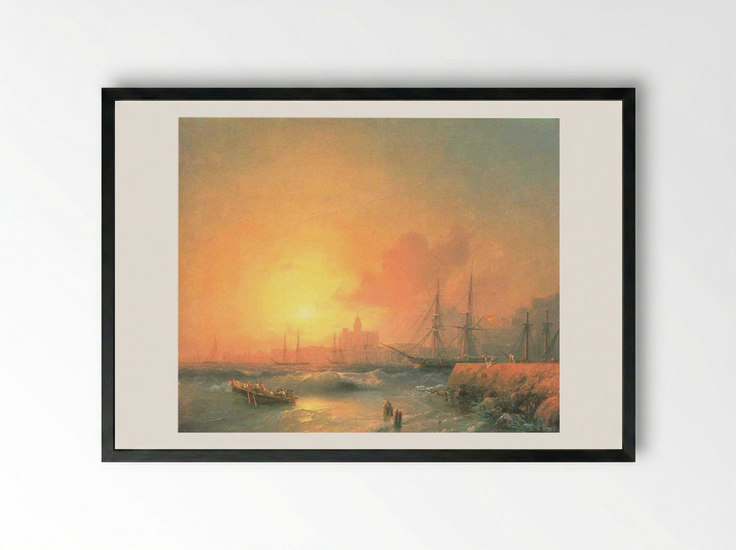 Malaga - Ivan Aivazovsky - Framed Print Black