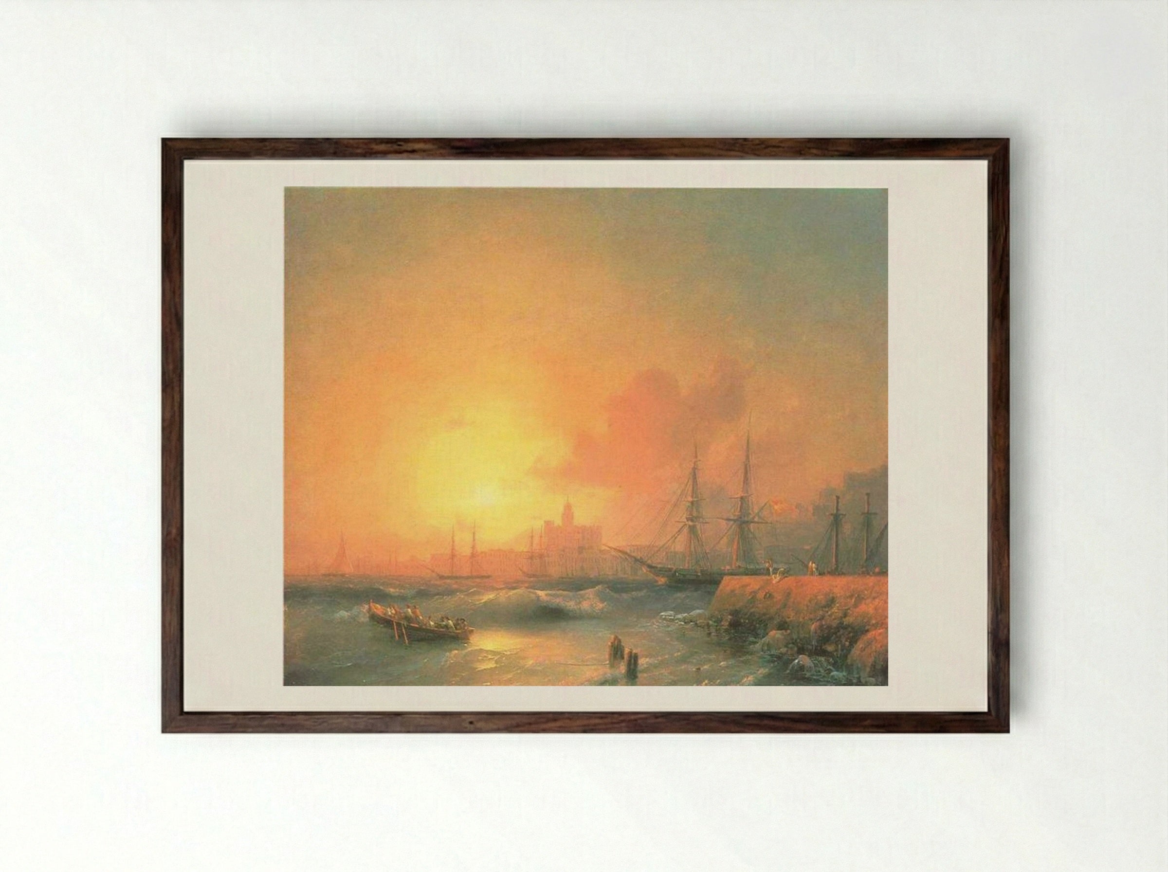 Malaga - Ivan Aivazovsky - Framed Print Dark Wood