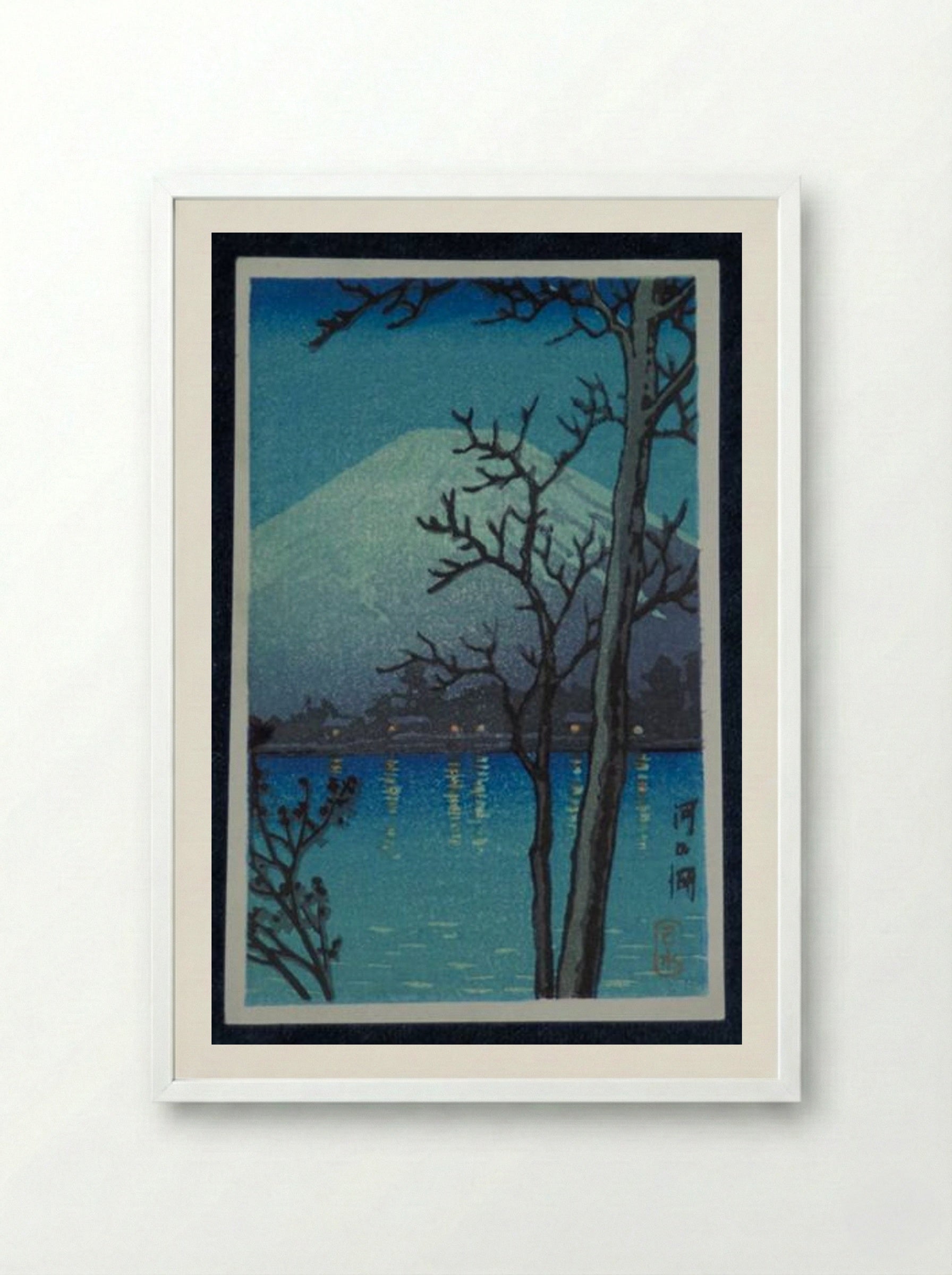 Evening at Minakami - Hasui Kawase - Framed Print White