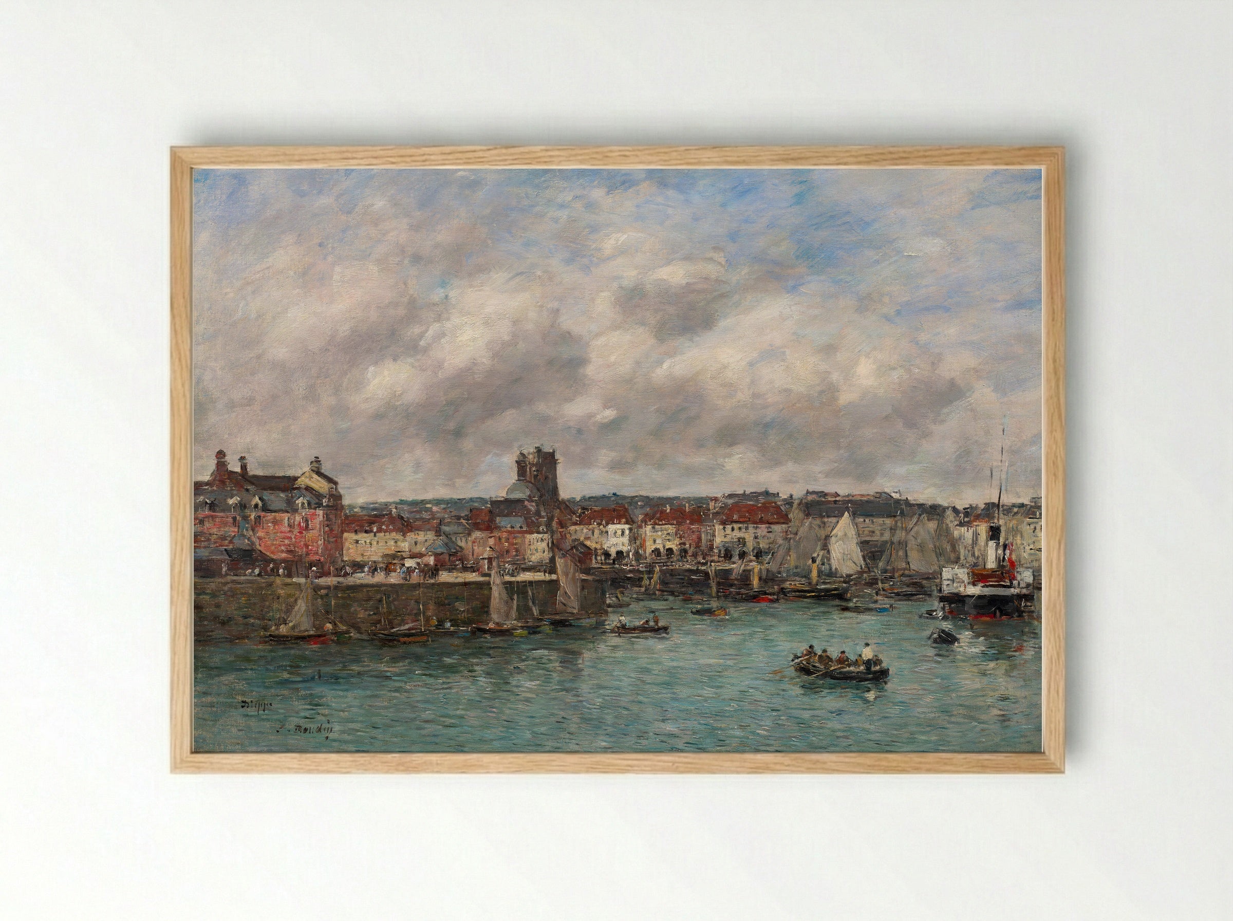 The Port of Dieppe - Eugène Boudin - Framed Print Wood