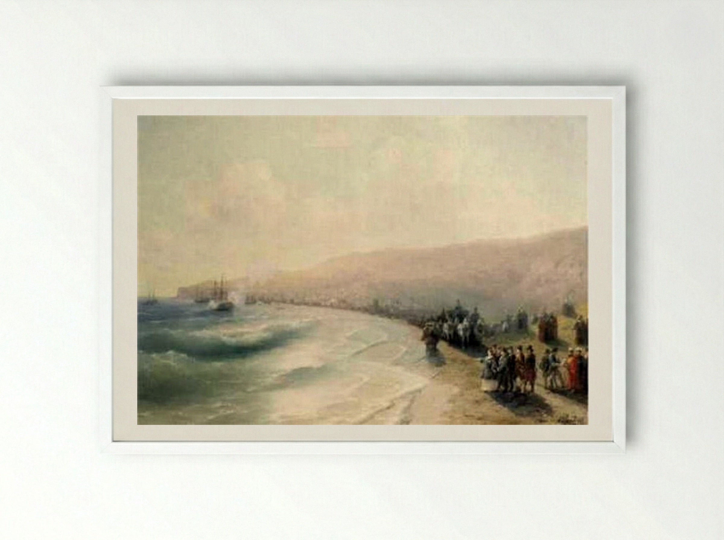 Arrival of Catherine the Great in Feodosia - Ivan Aivazovsky - Framed Print White