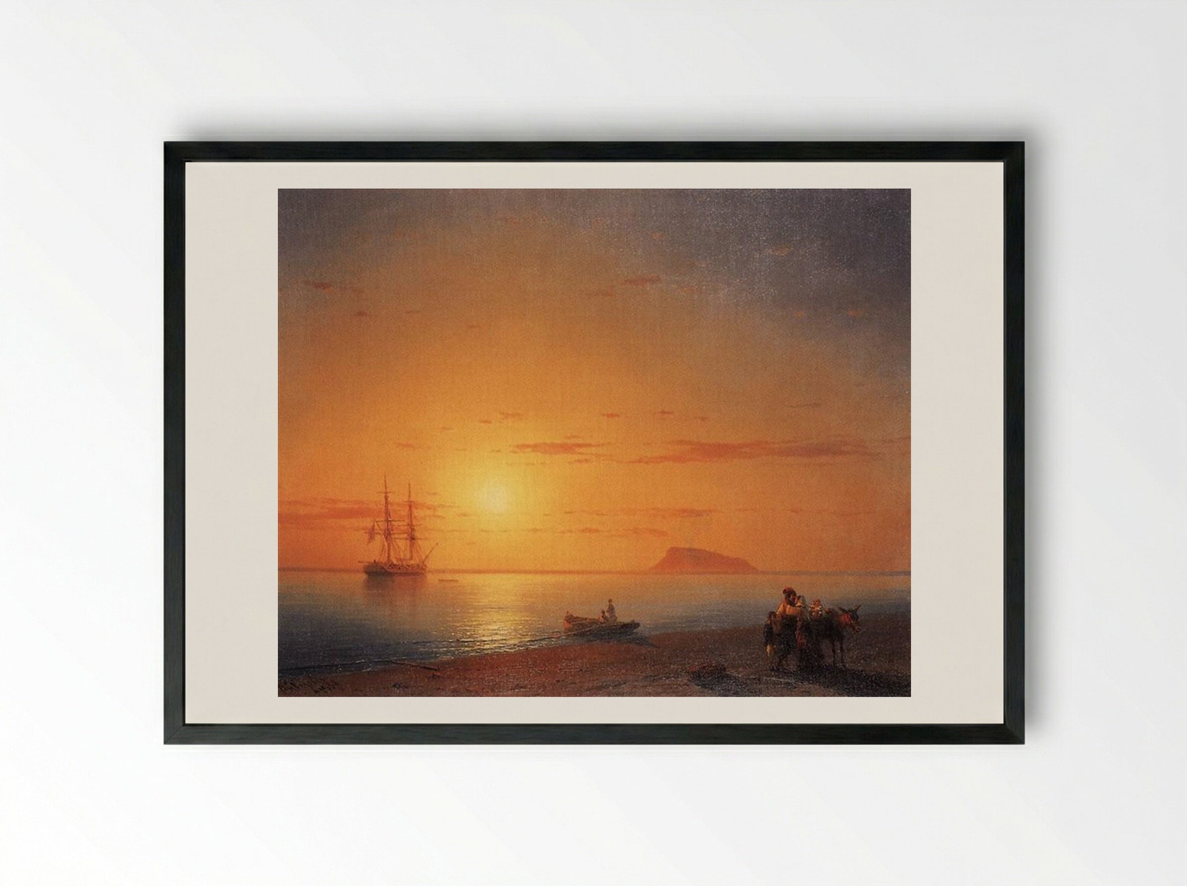 Sea Coast. Farewell - Ivan Aivazovsky - Framed Print Black