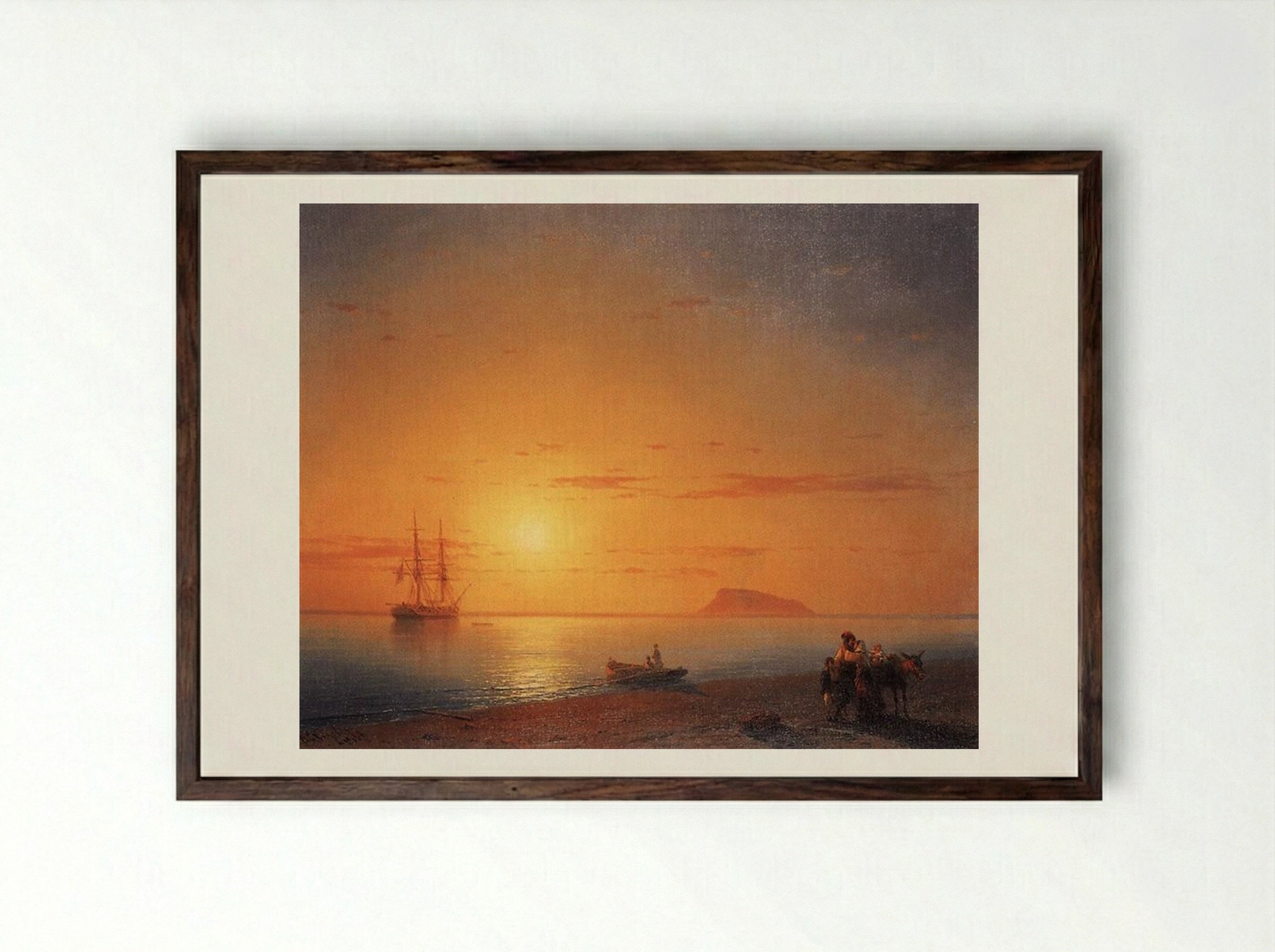 Sea Coast. Farewell - Ivan Aivazovsky - Framed Print Dark Wood