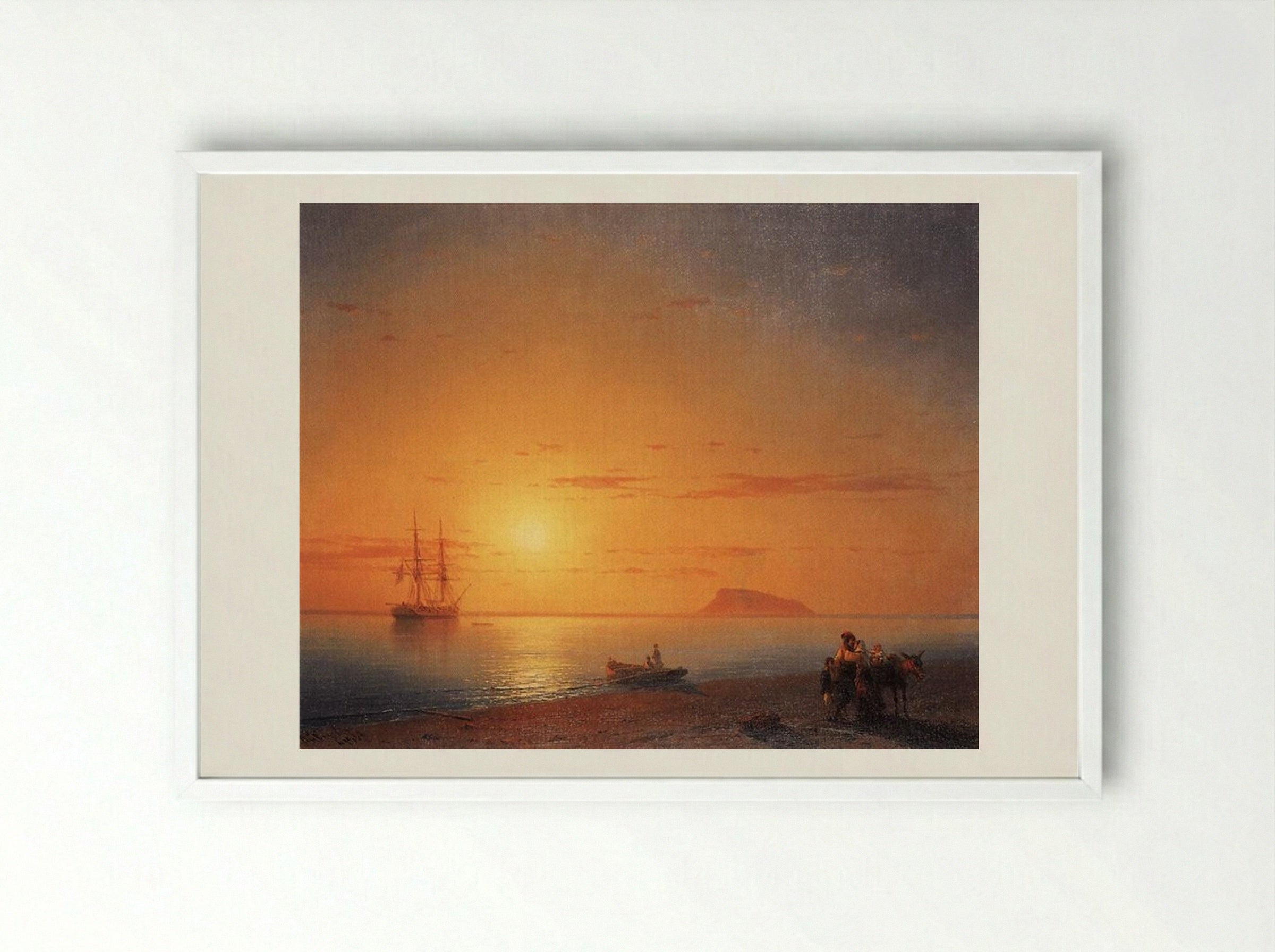 Sea Coast. Farewell - Ivan Aivazovsky - Framed Print White