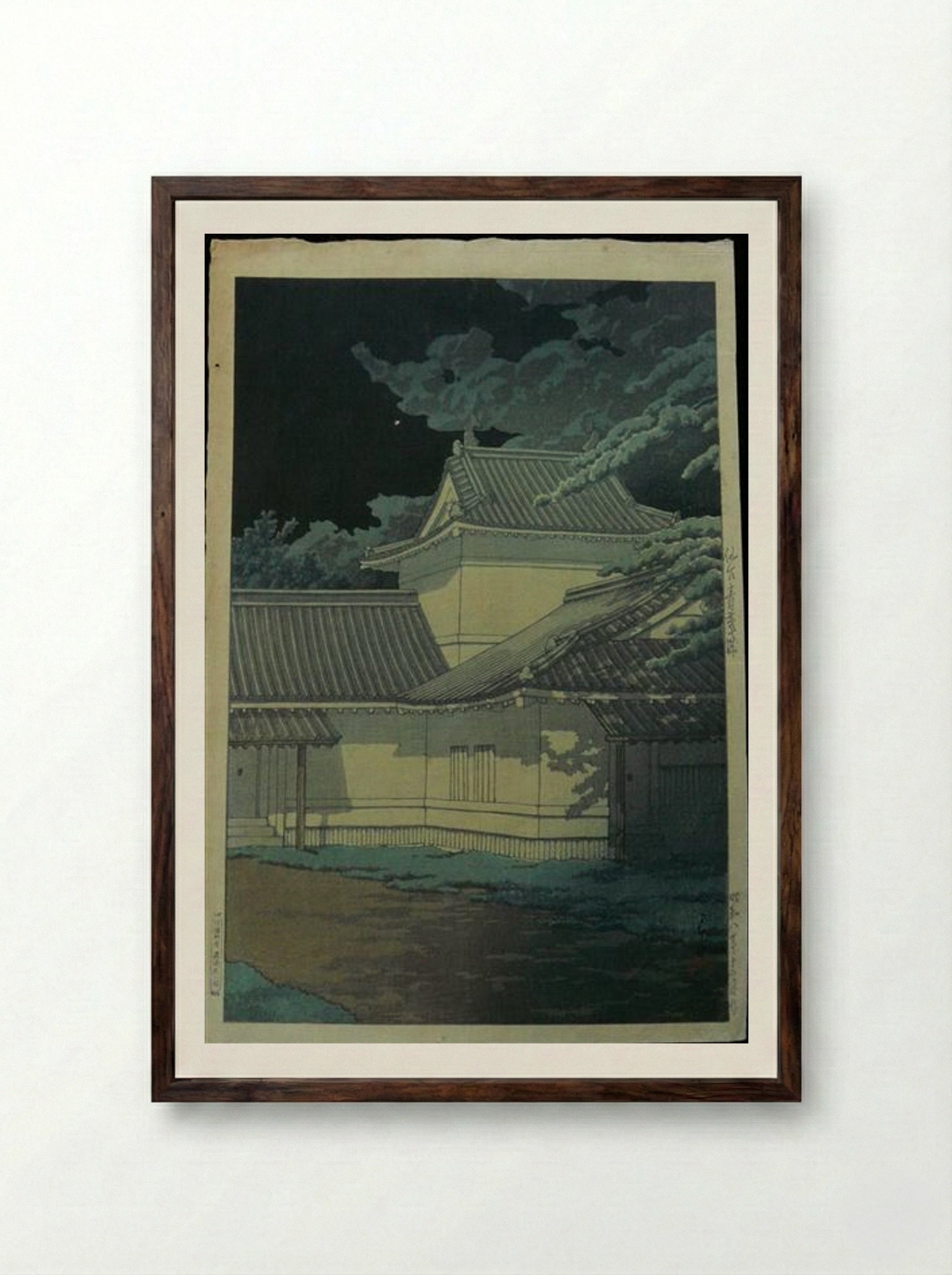 Aoba Castle, Sendai - Hasui Kawase - Framed Print Dark Wood