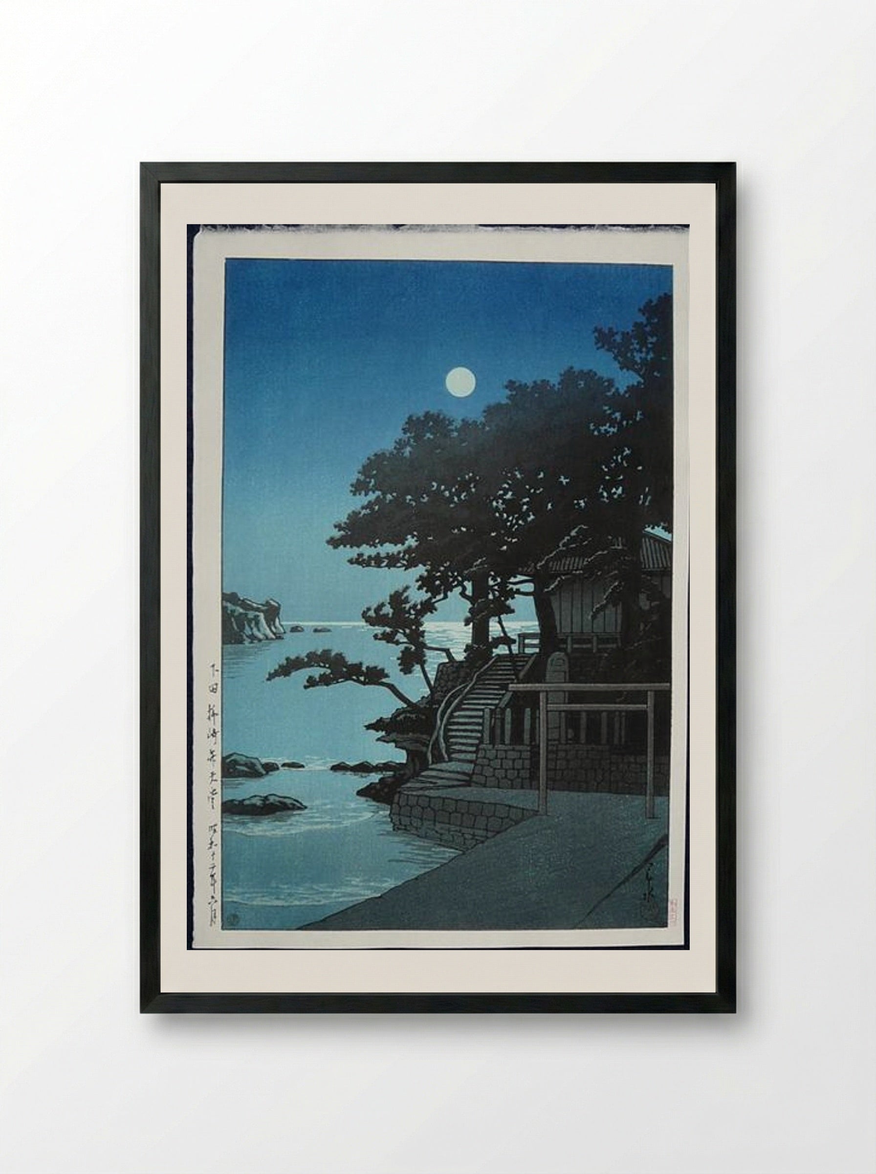 Kakizaki Bentendo Shrine at Shimoda - Hasui Kawase - Framed Print Black
