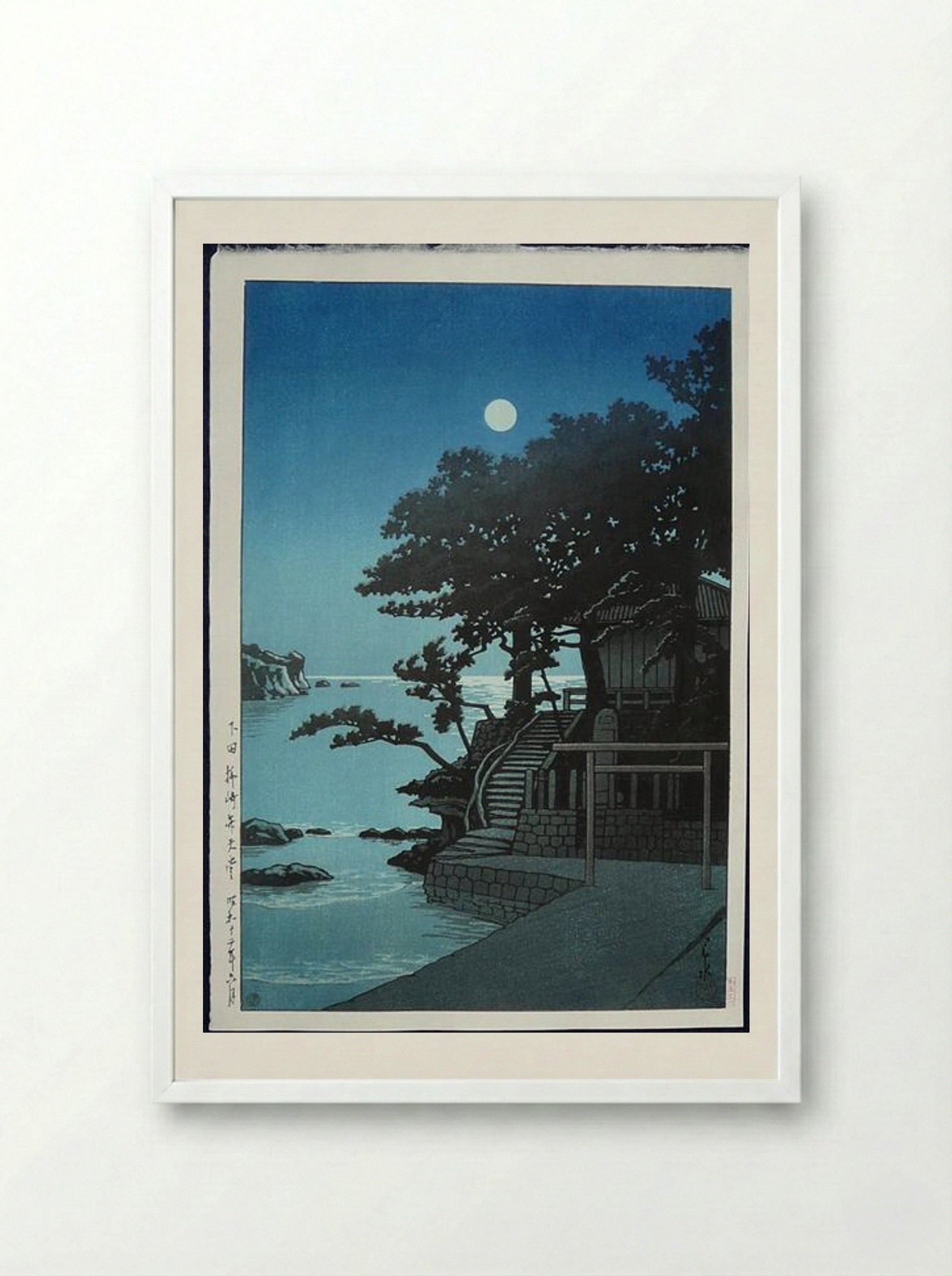 Kakizaki Bentendo Shrine at Shimoda - Hasui Kawase - Framed Print White