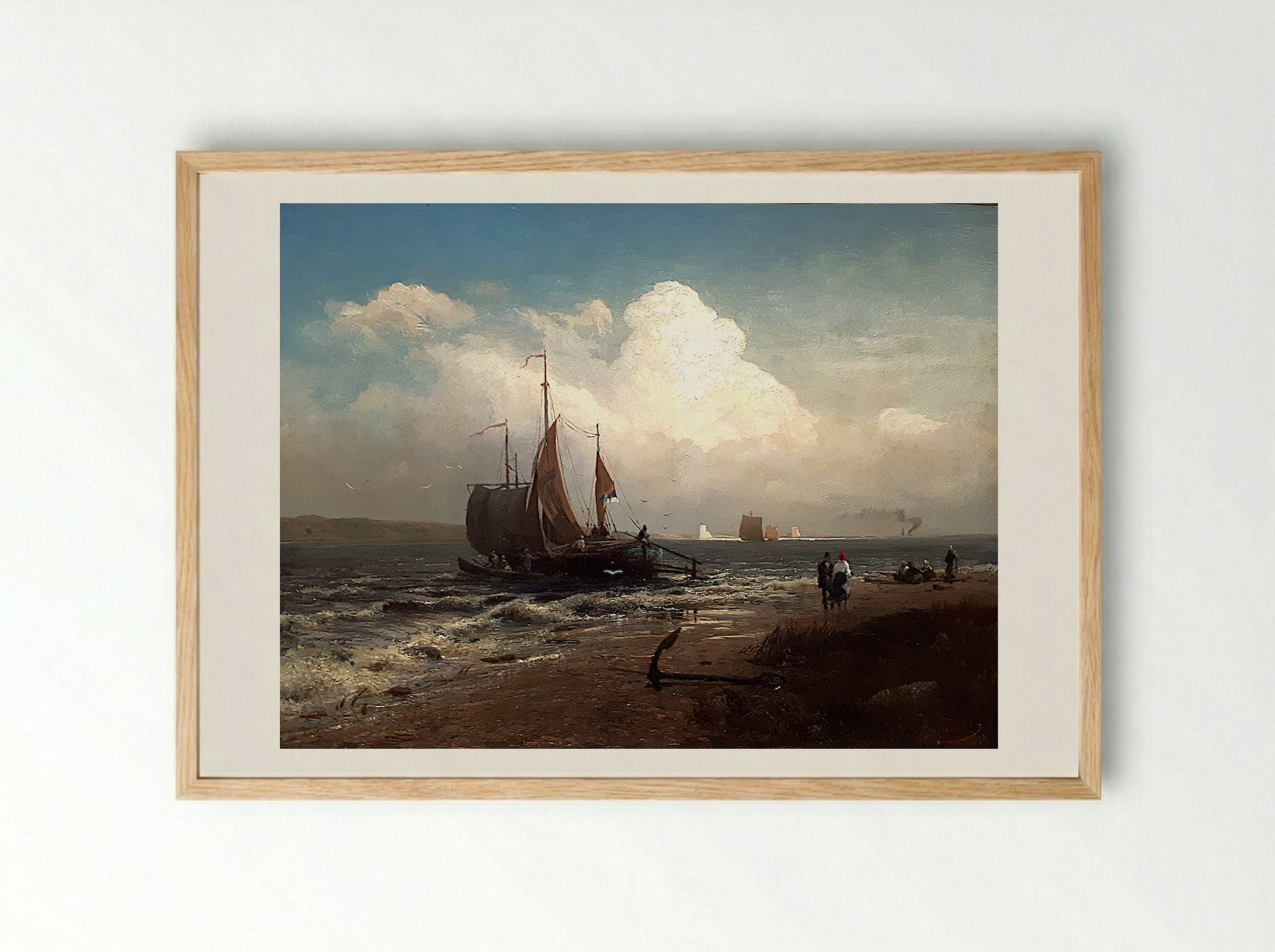 On the River. Windy Day - Fyodor Vasilyev - Framed Print Wood