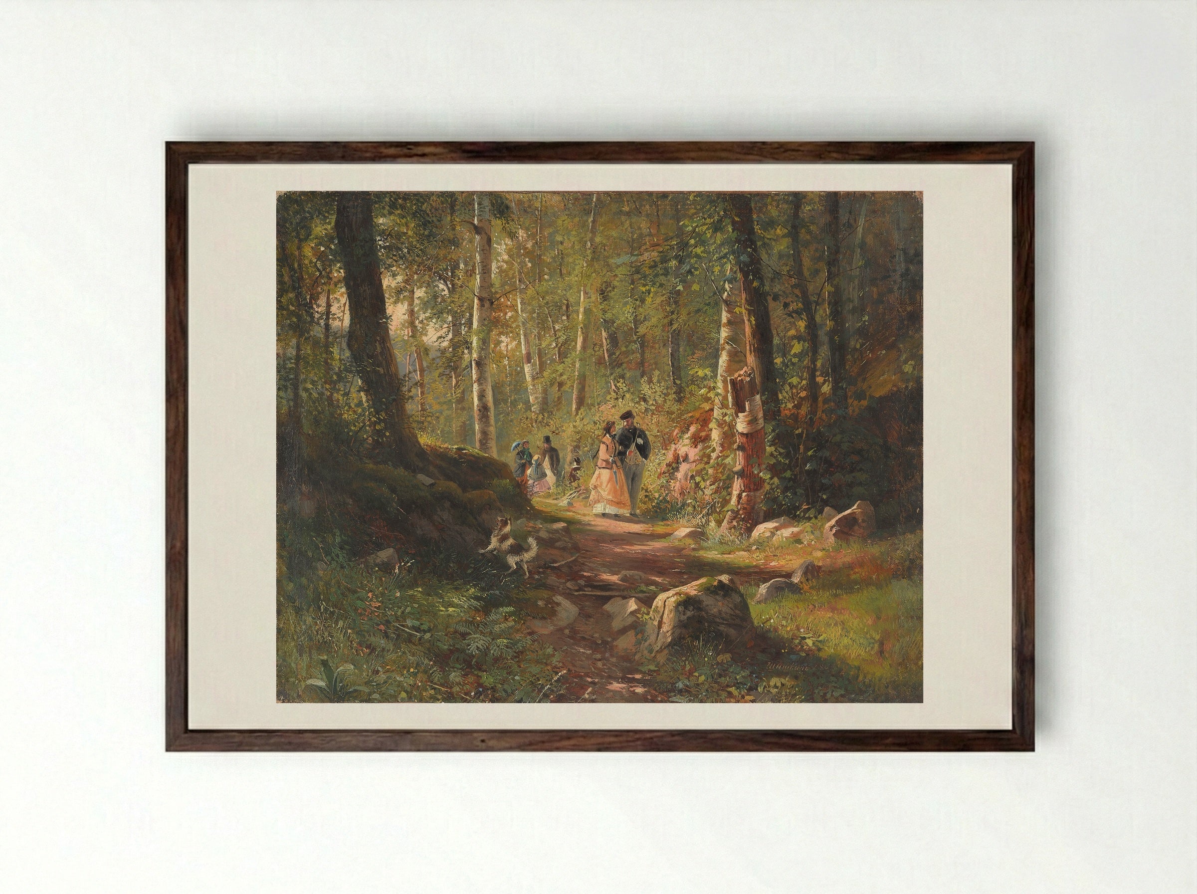 A Walk in the Forest - Ivan Shishkin - Framed Print Dark Wood