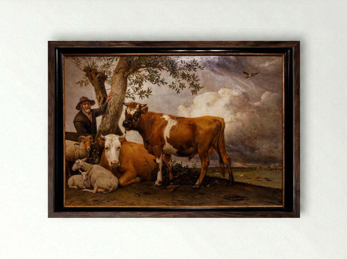 The Bull - Paulus Potter - Framed Print Dark Wood
