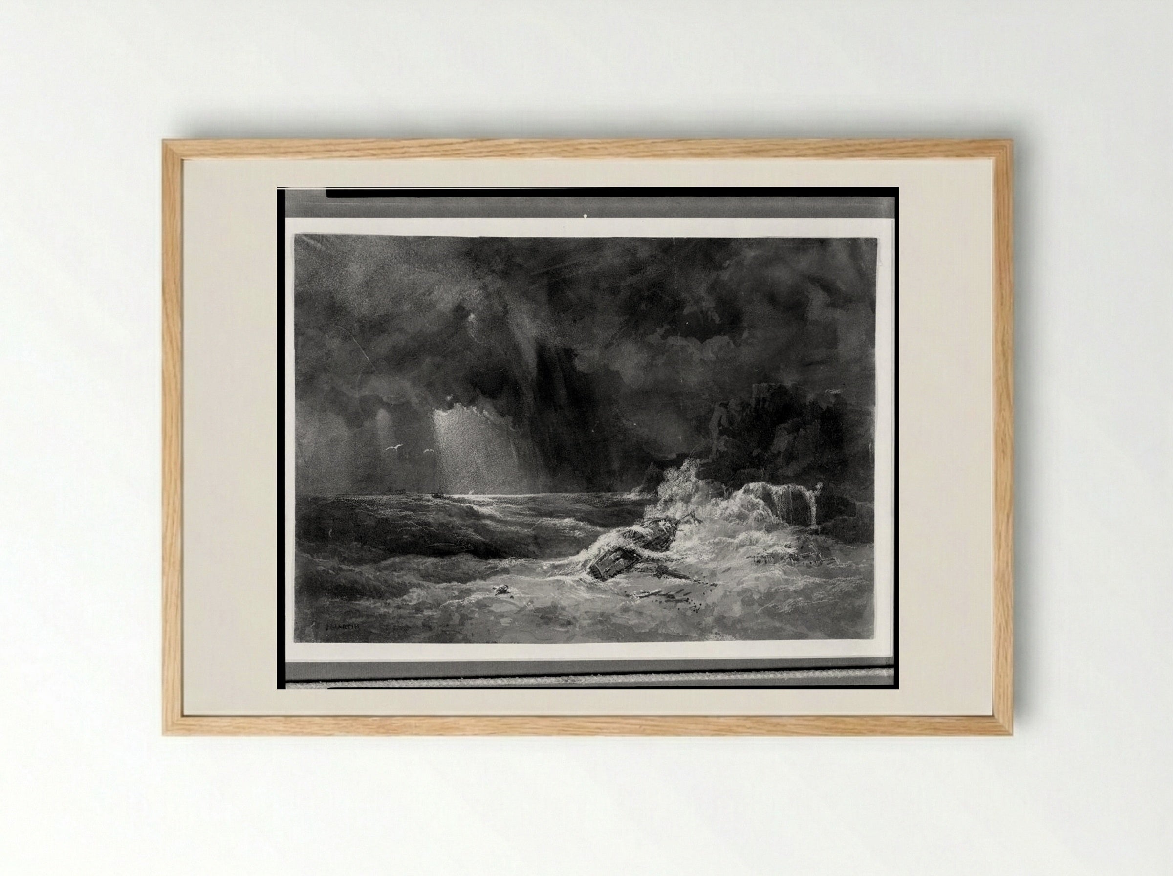 Shipwreck - John Martin - Framed Print Wood