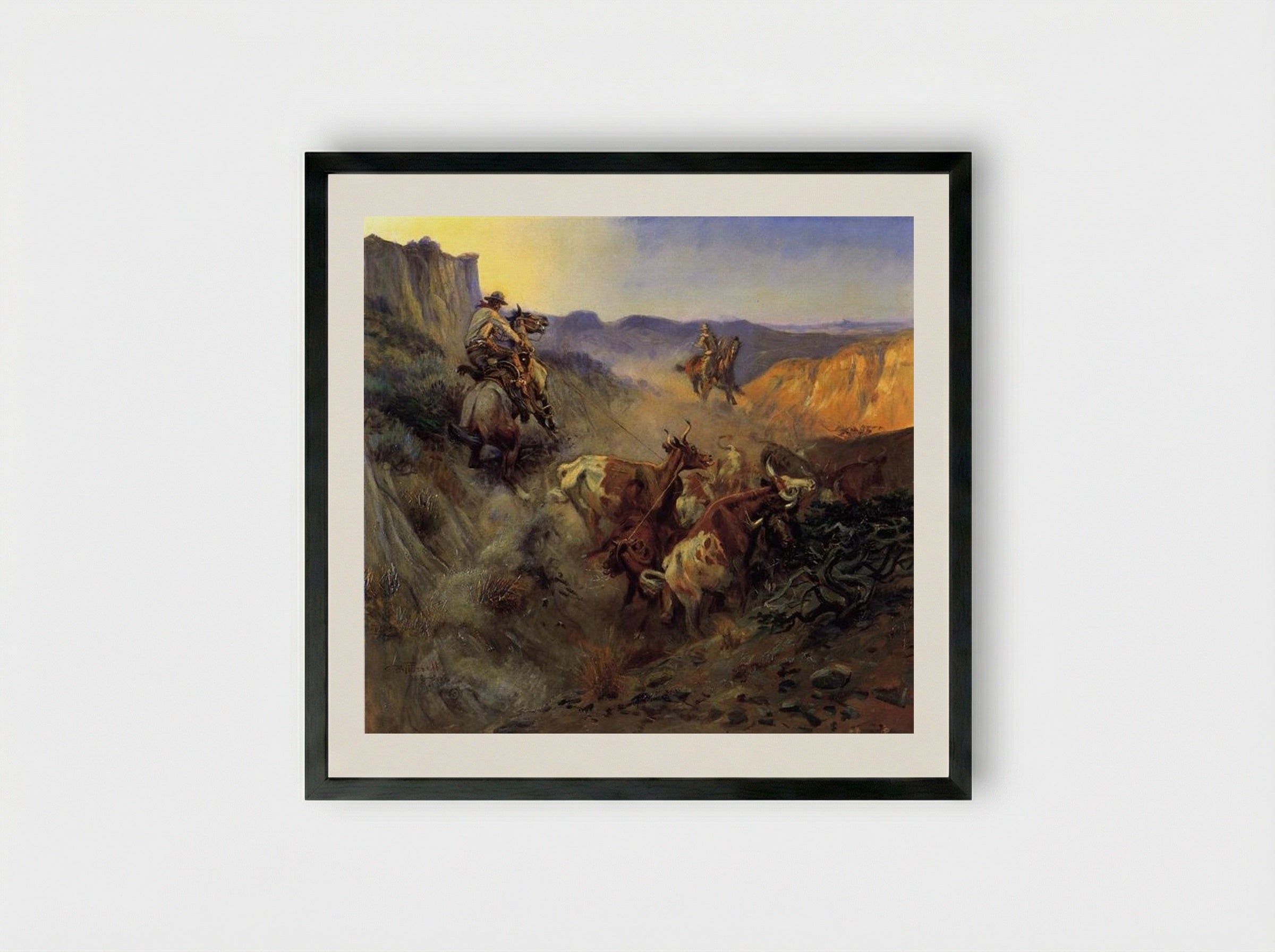 The Slick Ear - Charles M. Russell - Framed Print Black
