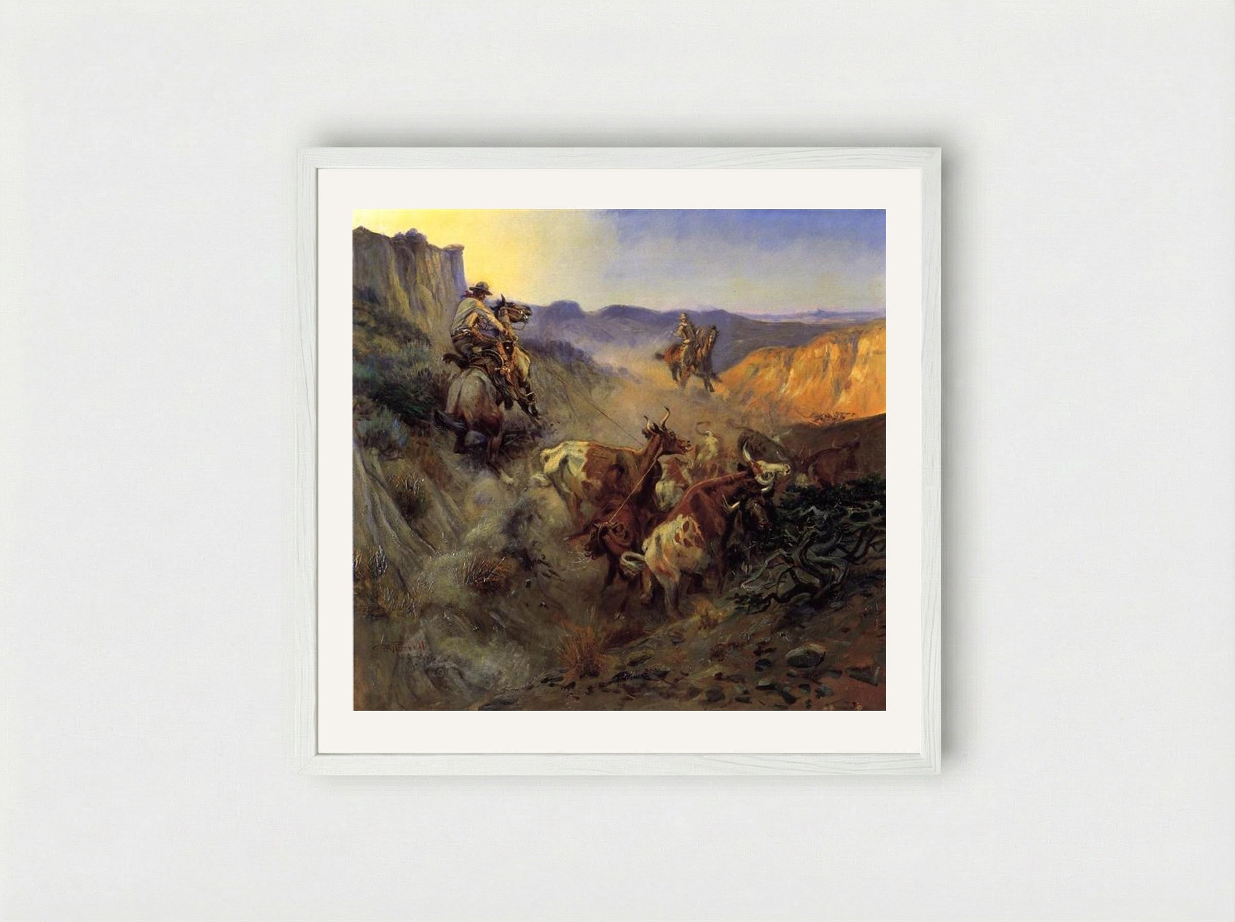 The Slick Ear - Charles M. Russell - Framed Print White