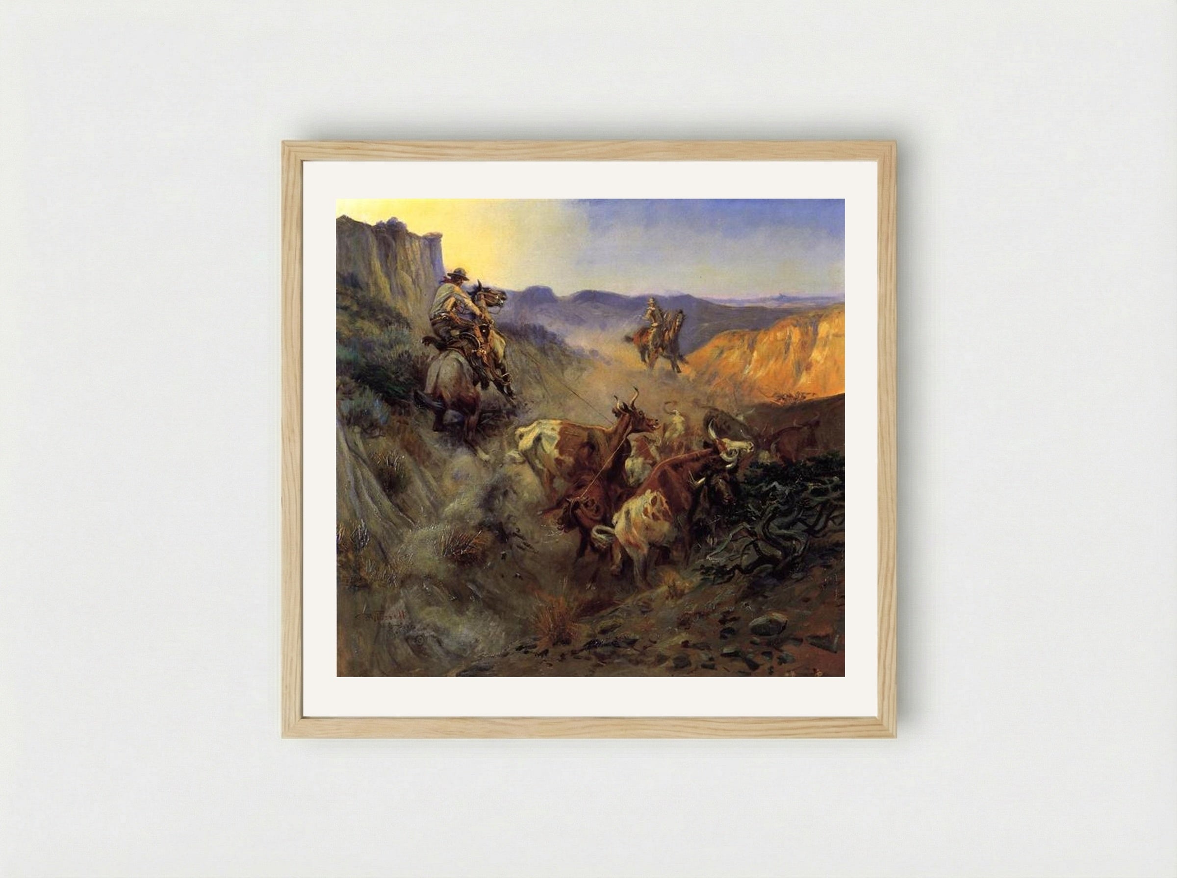 The Slick Ear - Charles M. Russell - Framed Print Wood