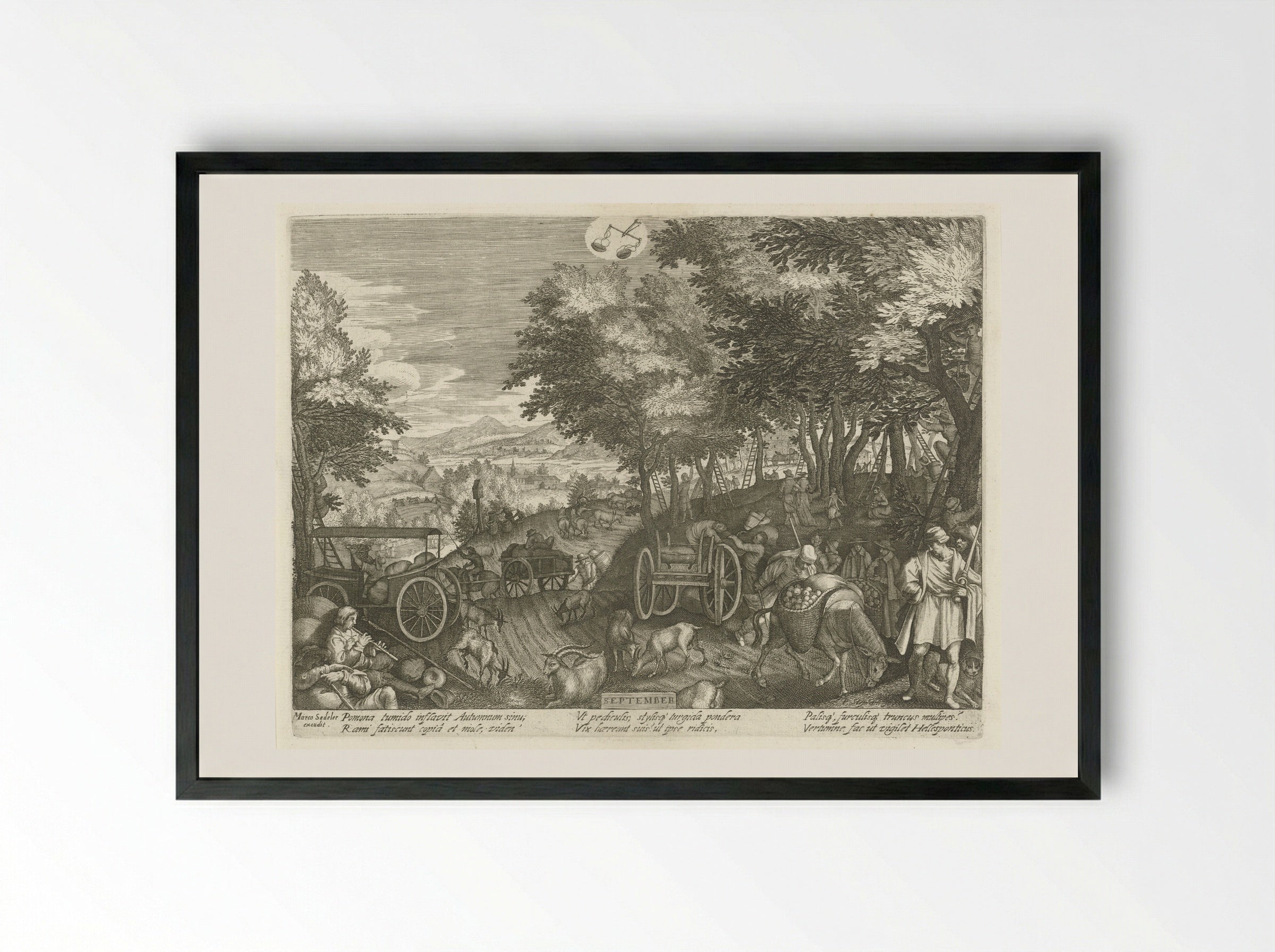 September - Aegidius Sadeler (II) - Framed Print Black