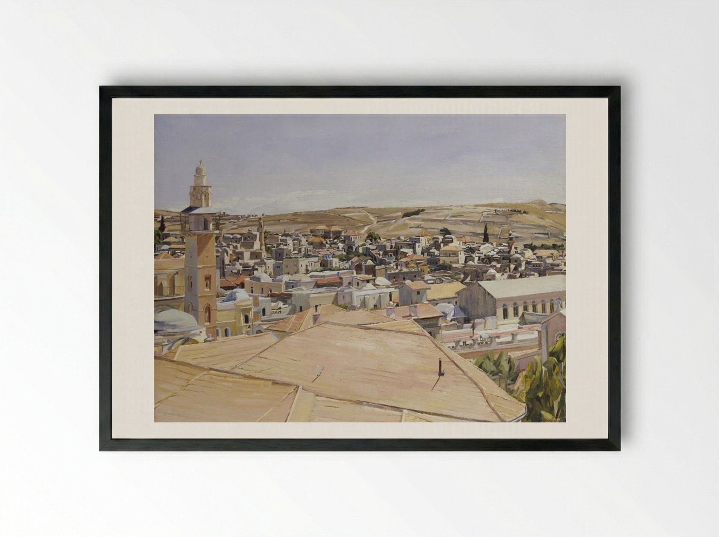 Jerusalem, Looking to Mount Scopus - David Bomberg - Framed Print Black