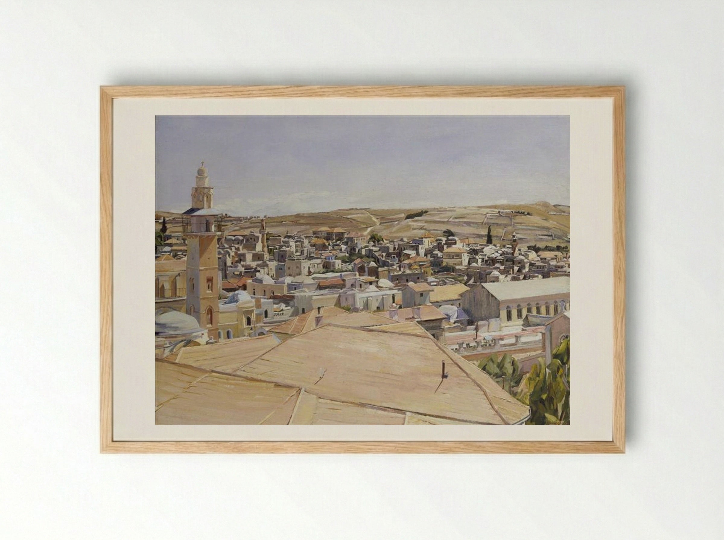 Jerusalem, Looking to Mount Scopus - David Bomberg - Framed Print Wood