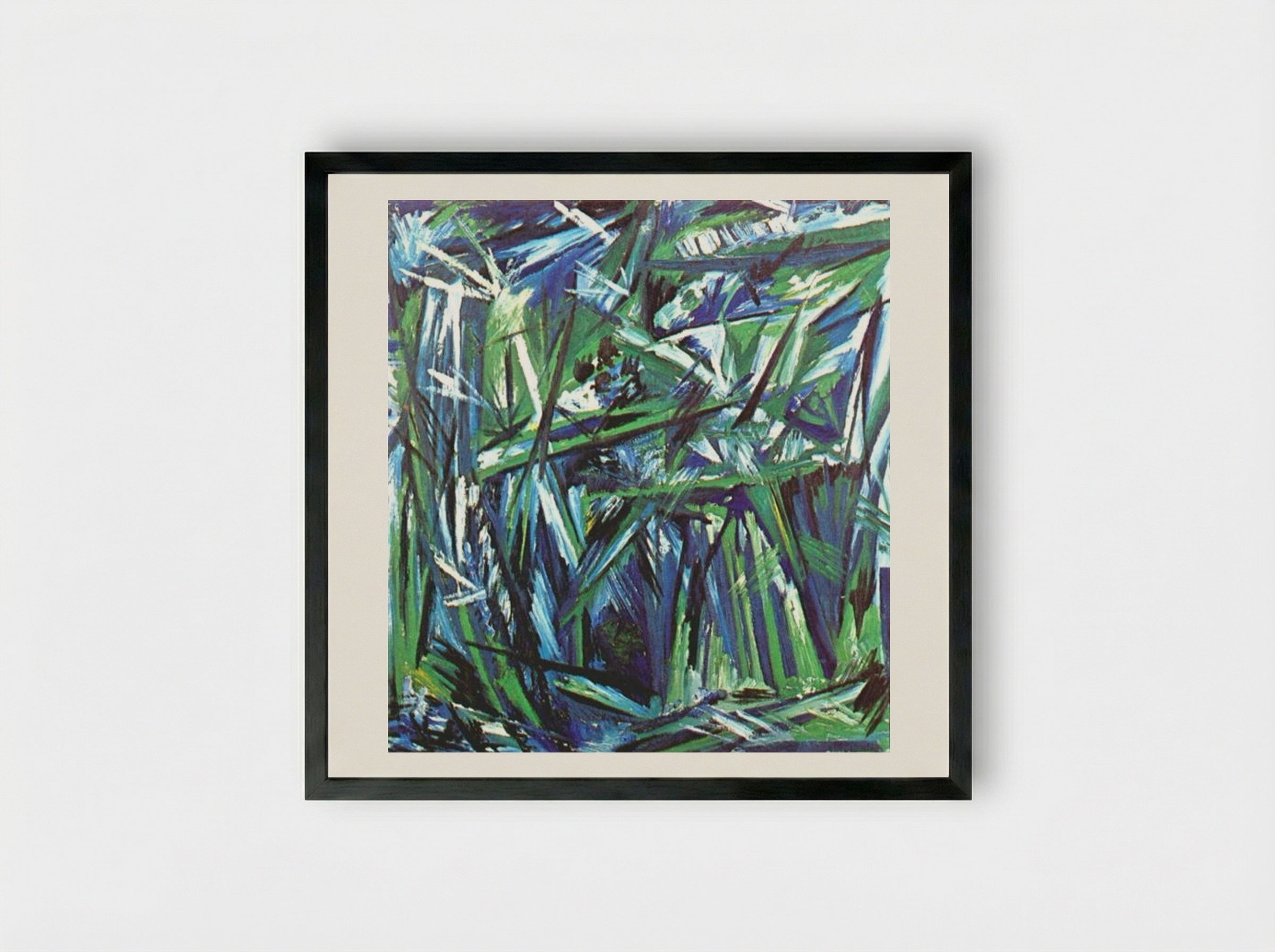 Green Forest - Natalia Goncharova - Framed Print Black