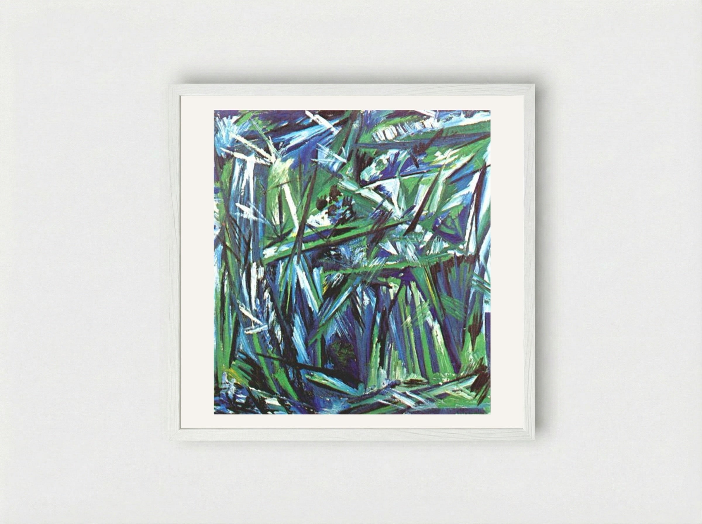 Green Forest - Natalia Goncharova - Framed Print White