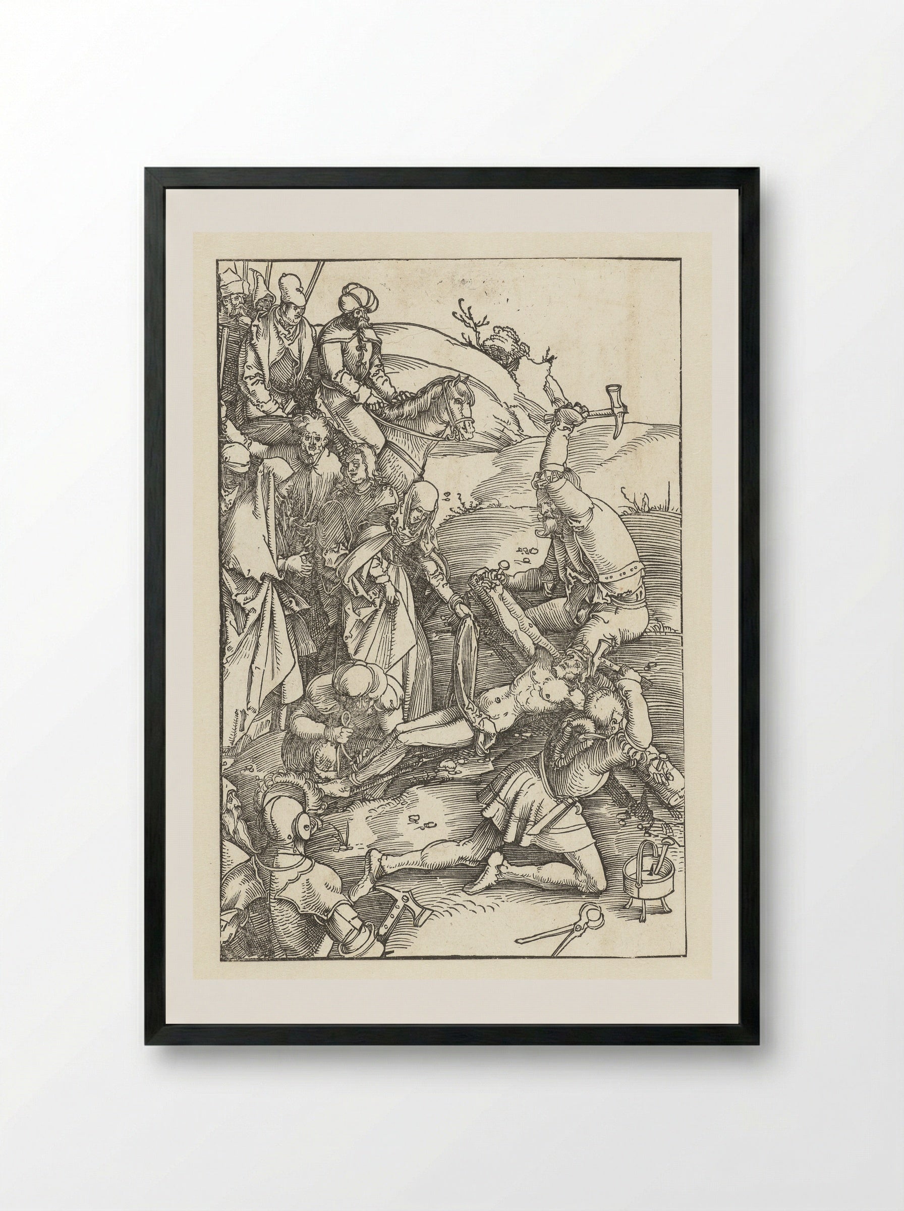 Christ Nailed to the Cross - Hans Baldung Grien - Framed Print Black