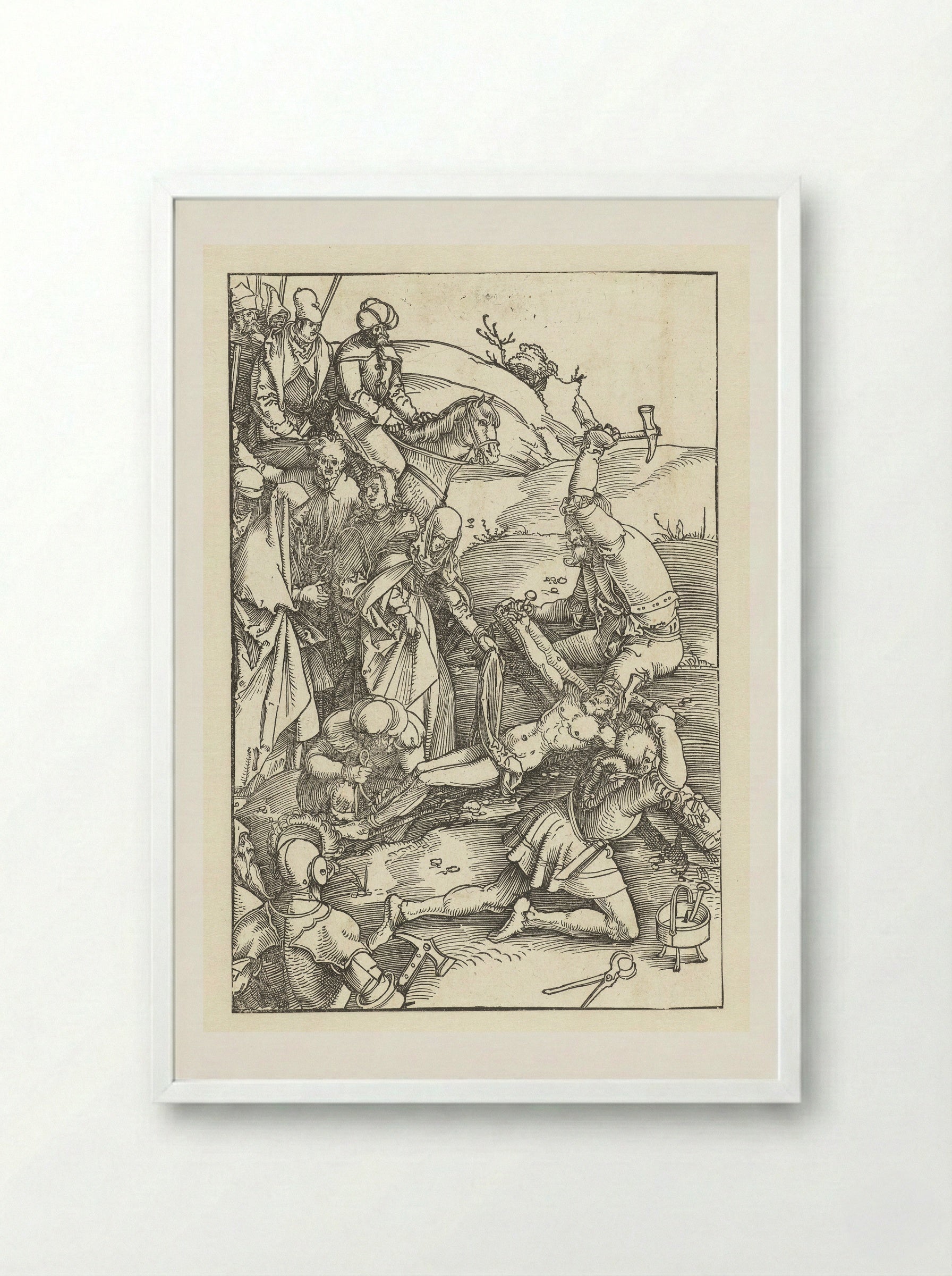Christ Nailed to the Cross - Hans Baldung Grien - Framed Print White