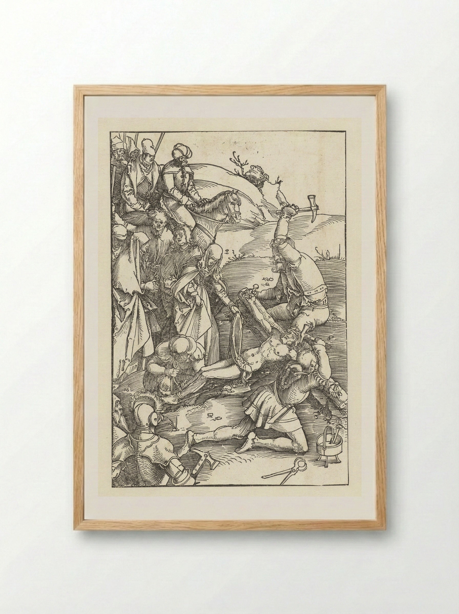 Christ Nailed to the Cross - Hans Baldung Grien - Framed Print Wood