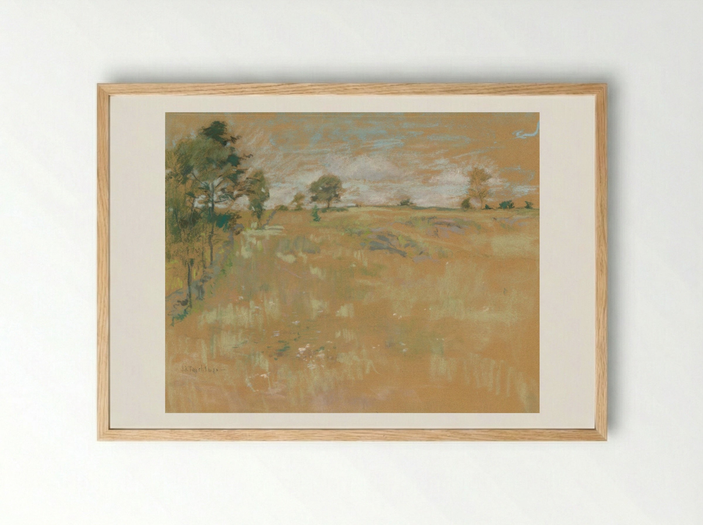 Pastures, Branchville, Connecticut - John Henry Twachtman - Framed Print Wood