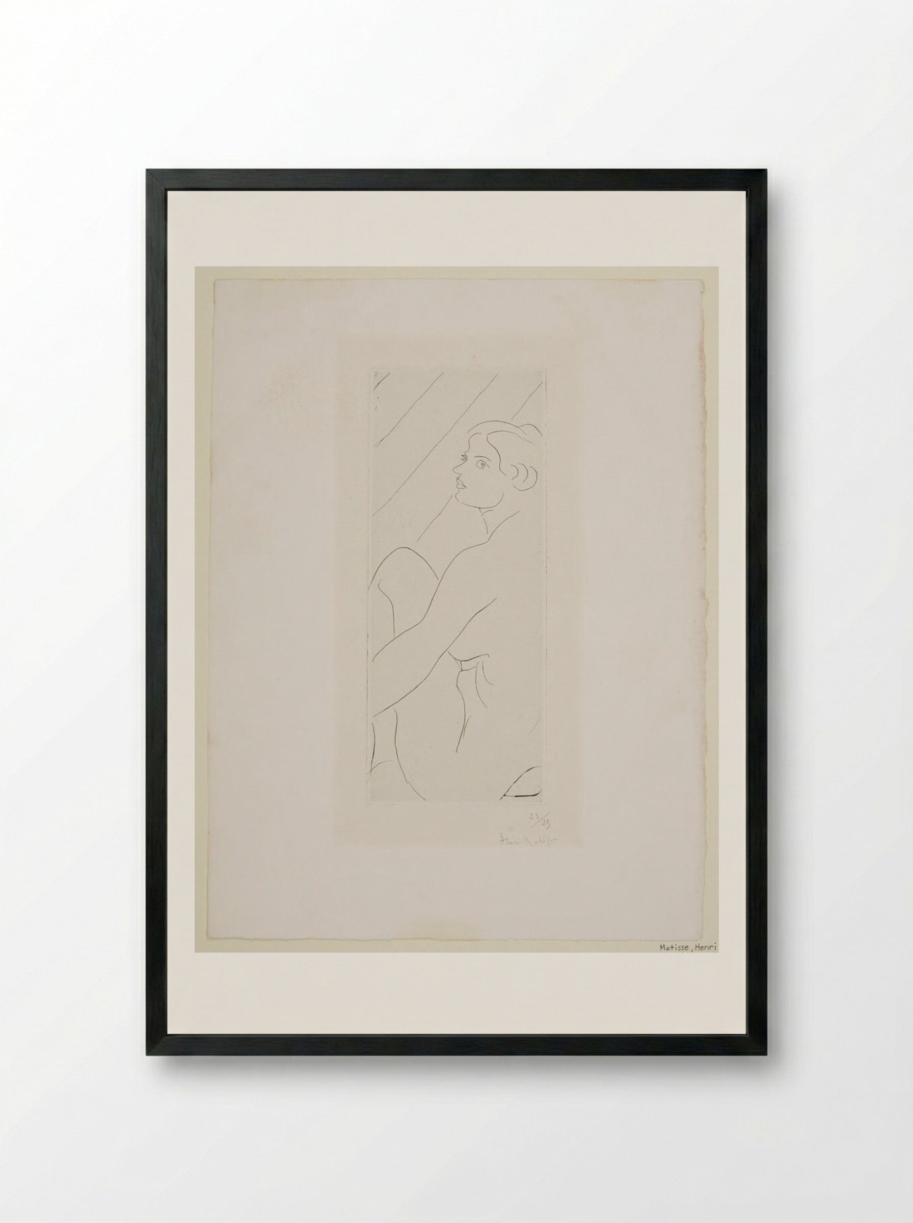 Seated Female Nude - Henri Matisse - Framed Print Black