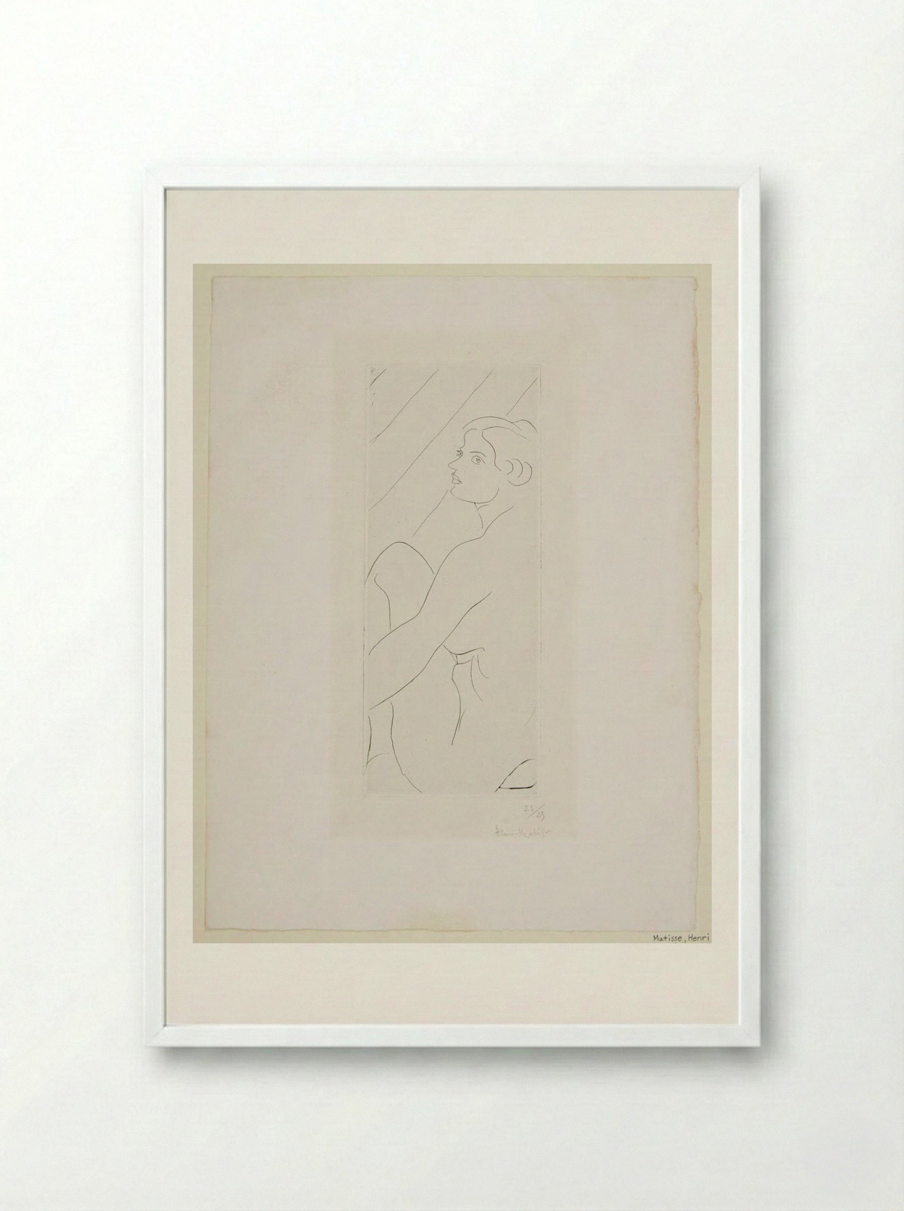 Seated Female Nude - Henri Matisse - Framed Print White