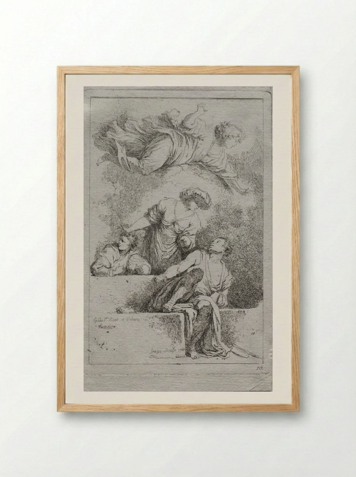 The Disciples at the Tomb - Jean-Honoré Fragonard - Framed Print Wood