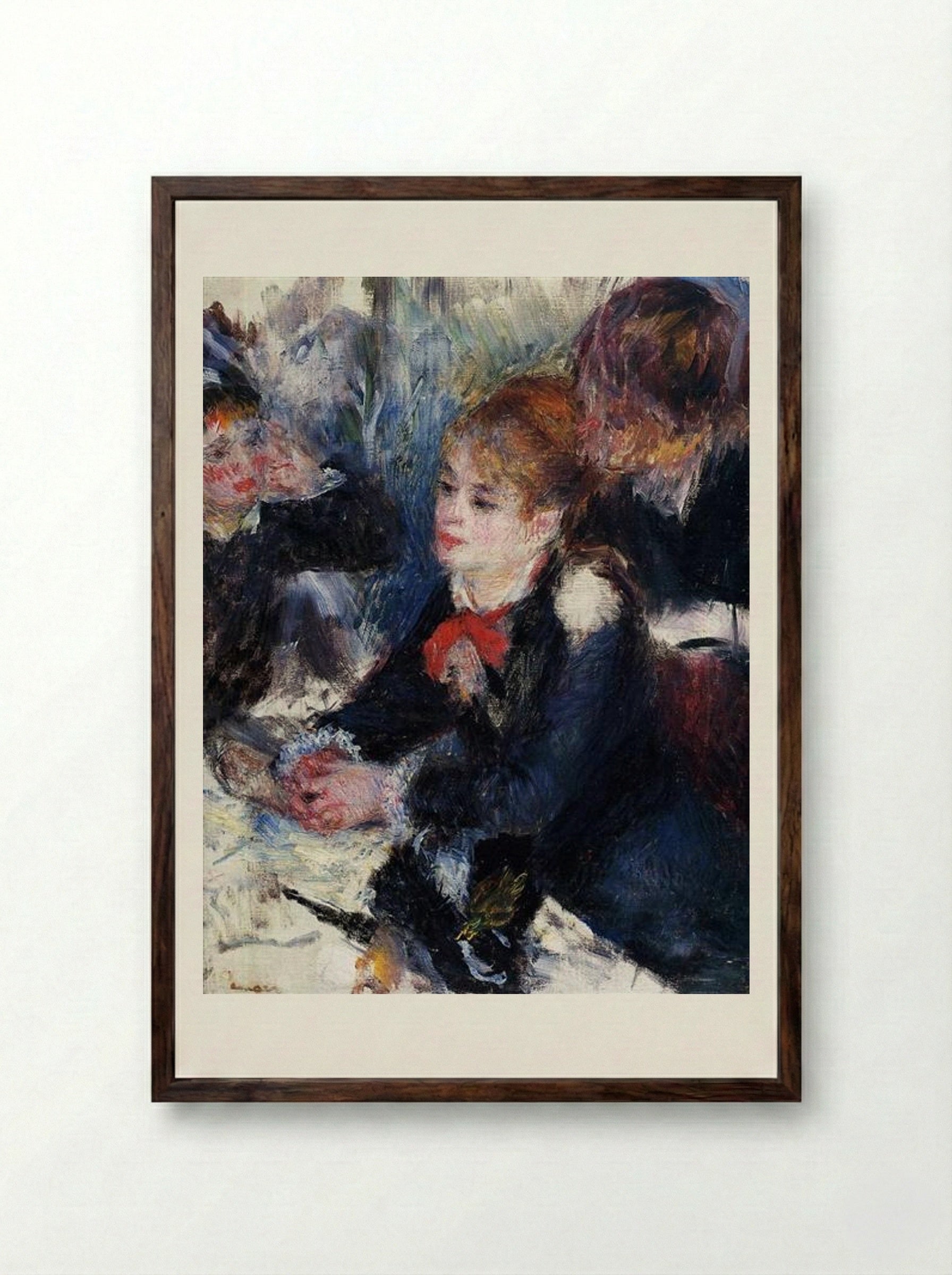 At the Milliner's - Pierre-Auguste Renoir - Framed Print Dark Wood