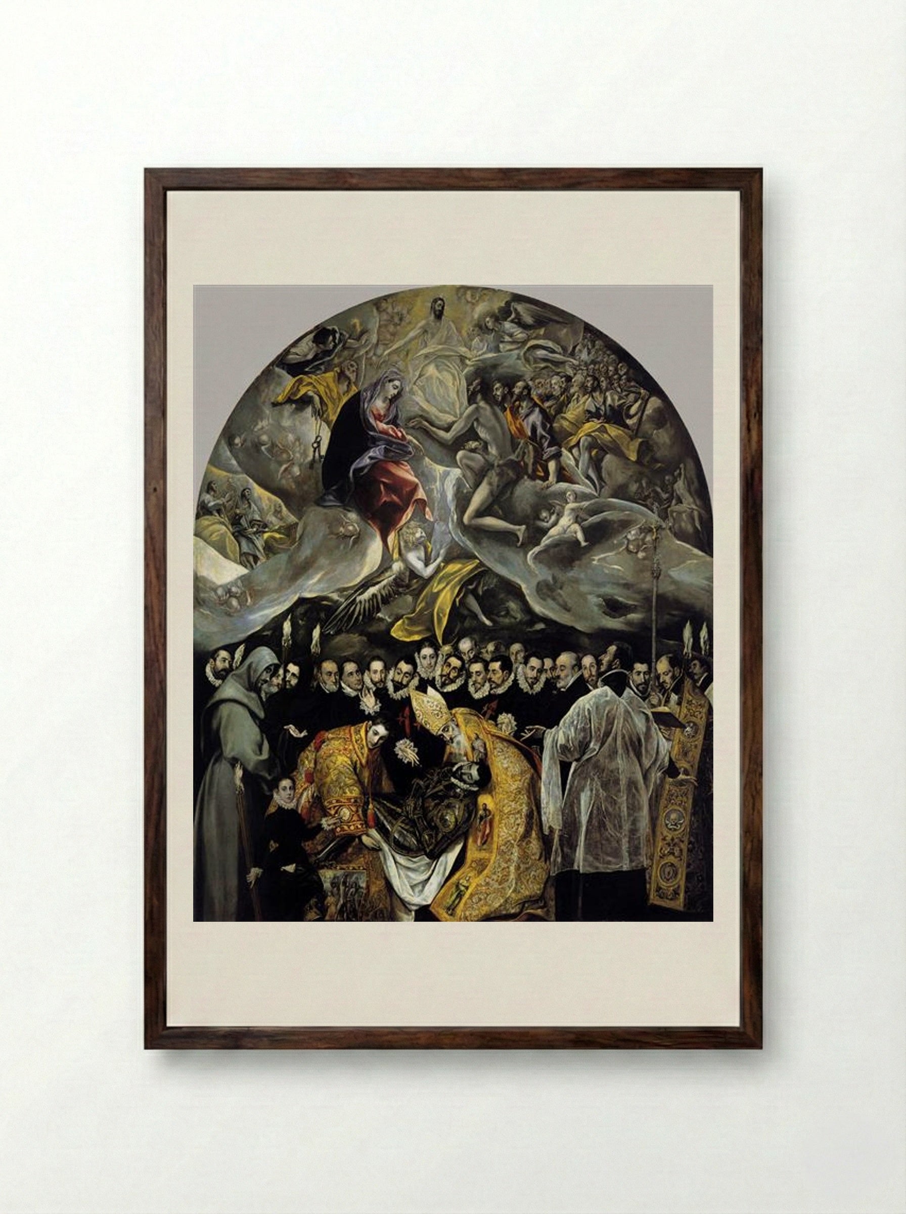 The Burial of the Count of Orgaz - El Greco - Framed Print Dark Wood